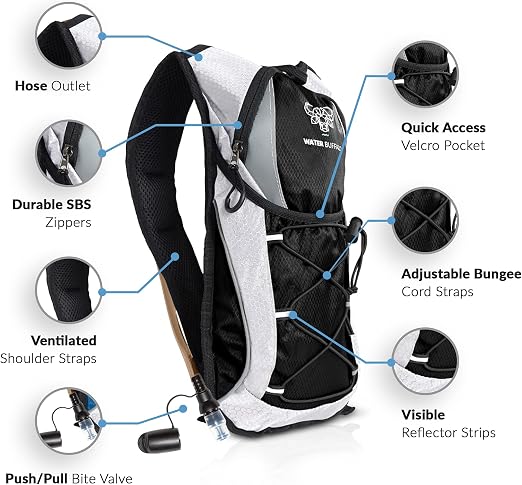 Water Buffalo Hydration Backpack, 400D nylon honeycomb Ripstop