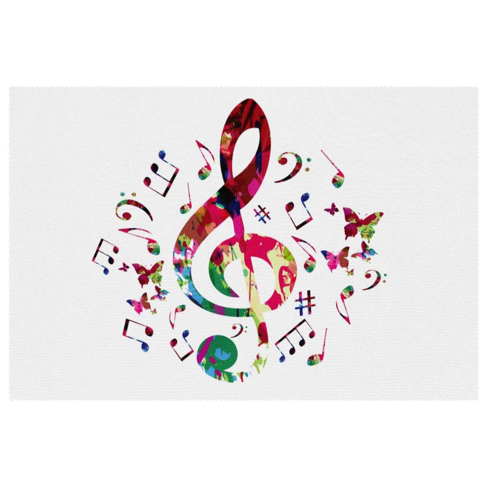 Set de table note de musique et papillon aux finitions soignées 30x45cm lot de 6