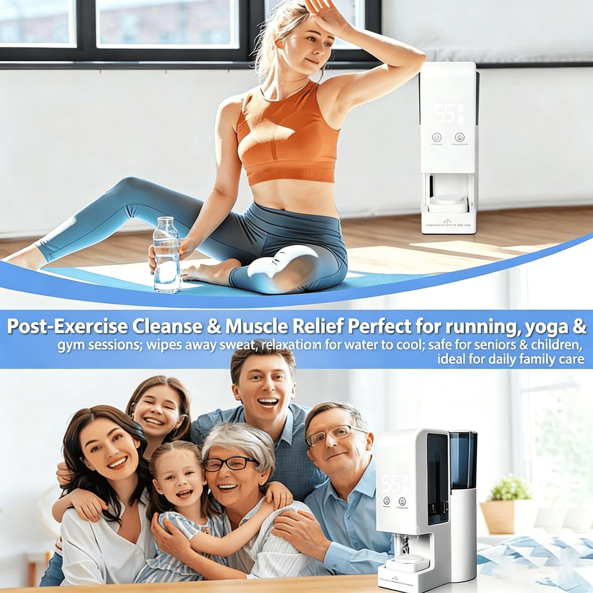 Intelligenter Handtuchwärmer mit Dampf und Spenderfunktion, 40 komprimierte Handtücher, 55 °C Thermostat für gewerbliche Spa-Nutzung,Towel Warmer + 40 Towels