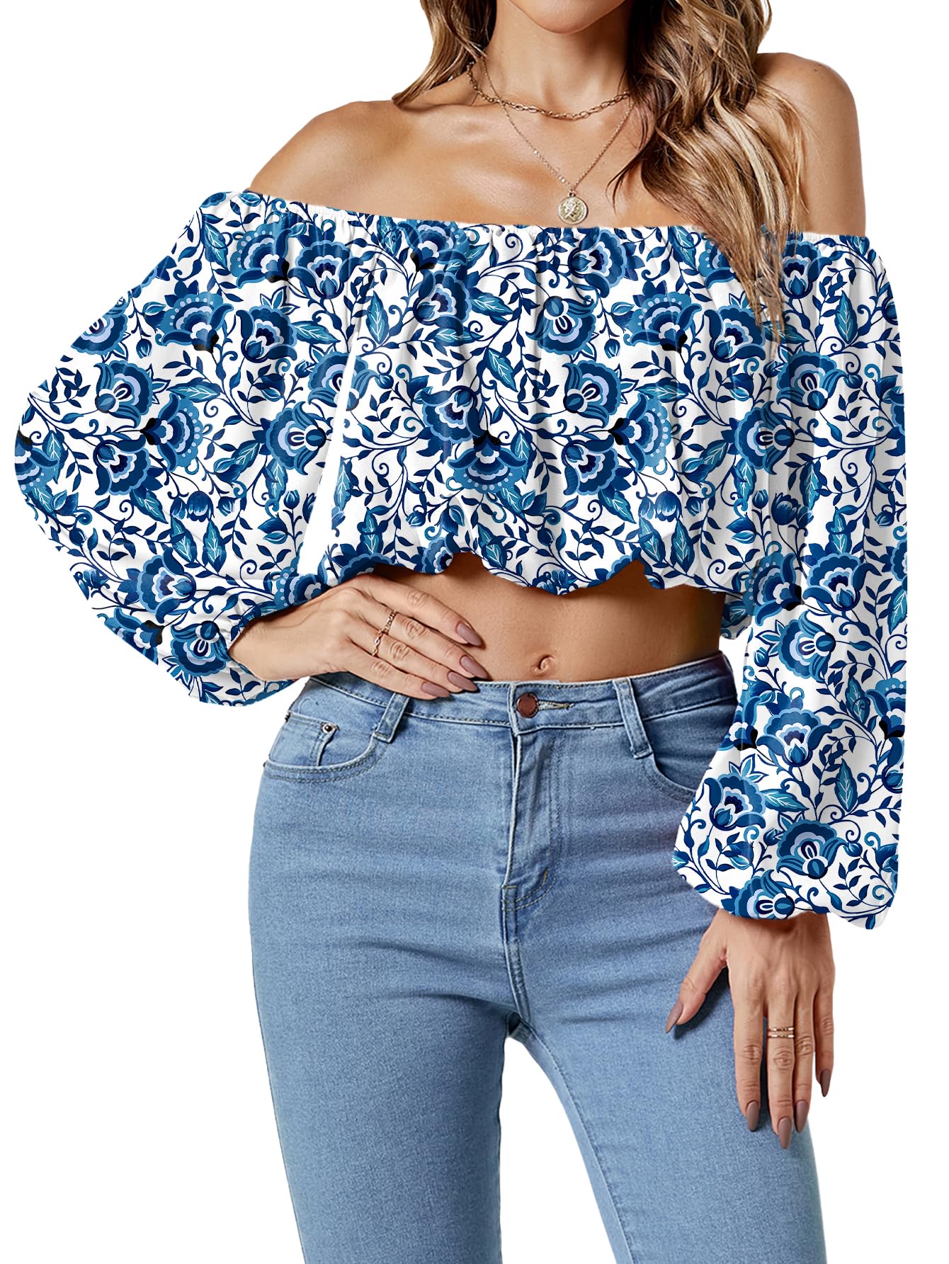 Umenlele Women's Off Shoulder Crop Top