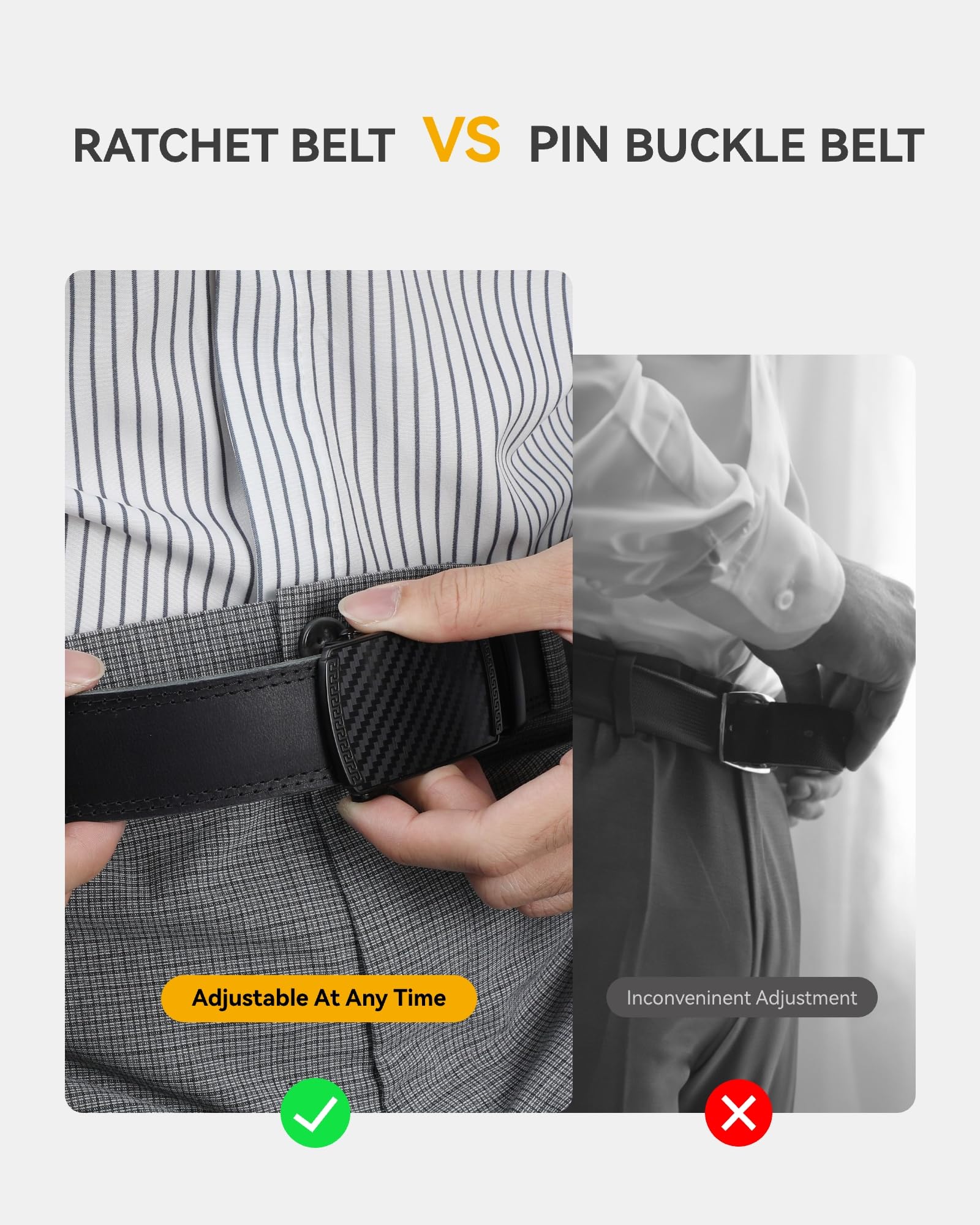 CHAOREN Cintura Uomo, Cintura Uomo Pelle Cricchetto Automatica Fibbia 35mm, Cinta Regolabili per Adattarsi