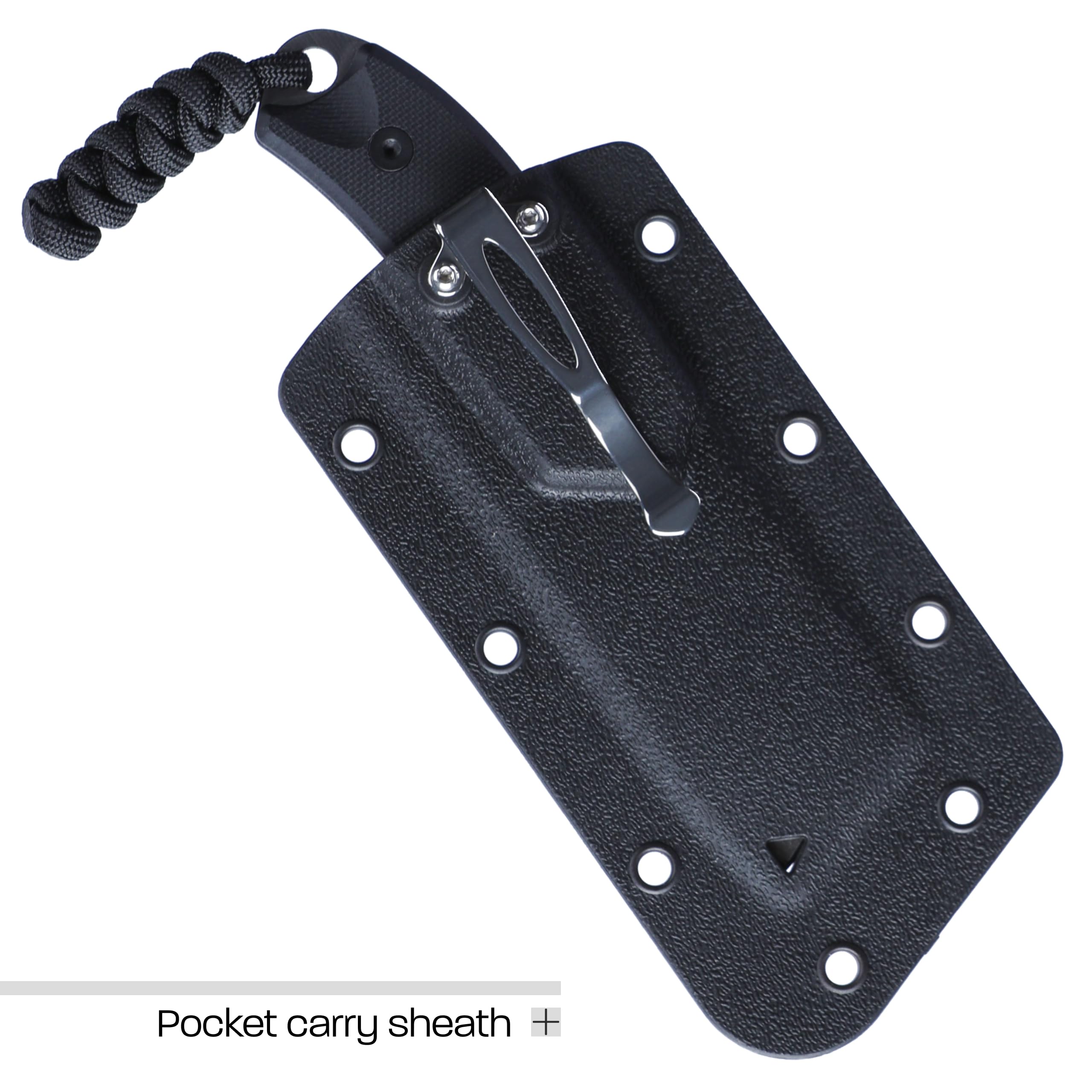 CRKT Razel Compact Fixed Blade Knife: Everyday Carry Plain Edge, D2 Blade Steel with Veff Flat Top Serrations, G10 Handle w/Pocket Carry Sheath 4036,Black