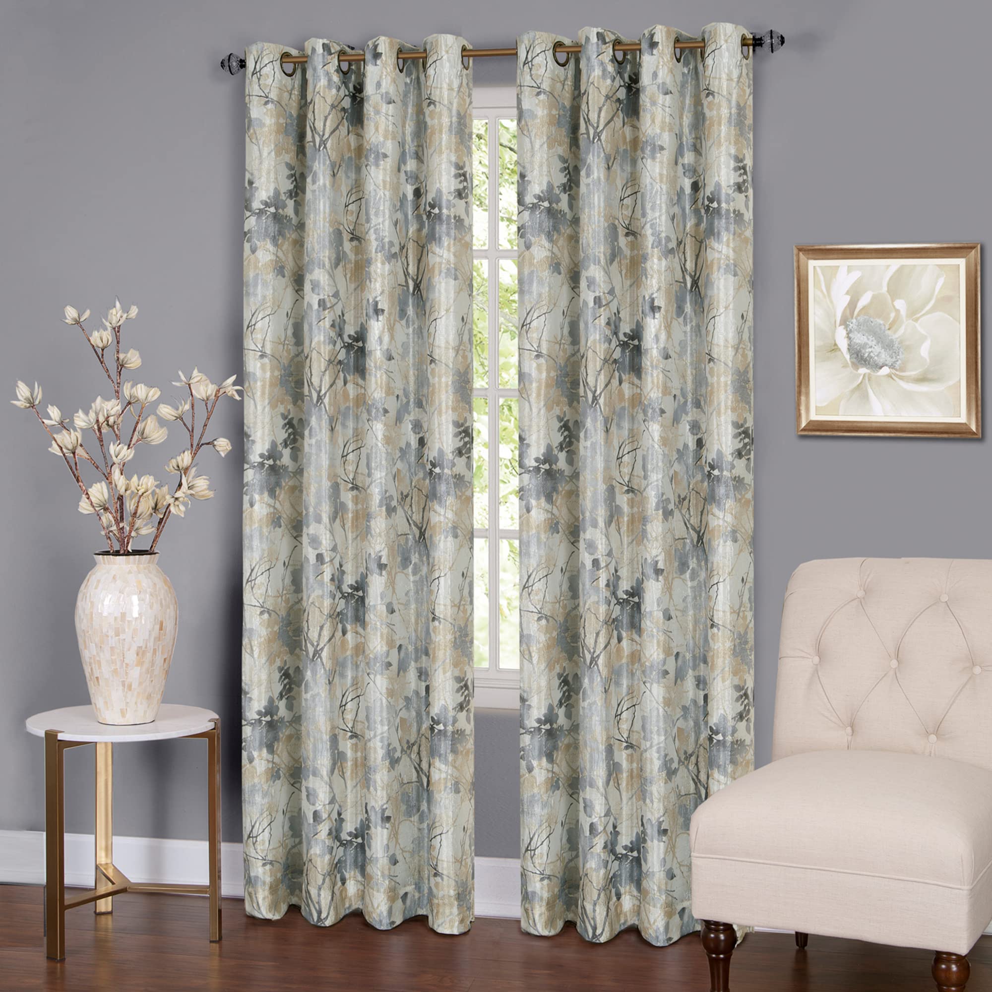 Amazon｜Achim Tranquil グロメット式遮光カーテン パネル 50