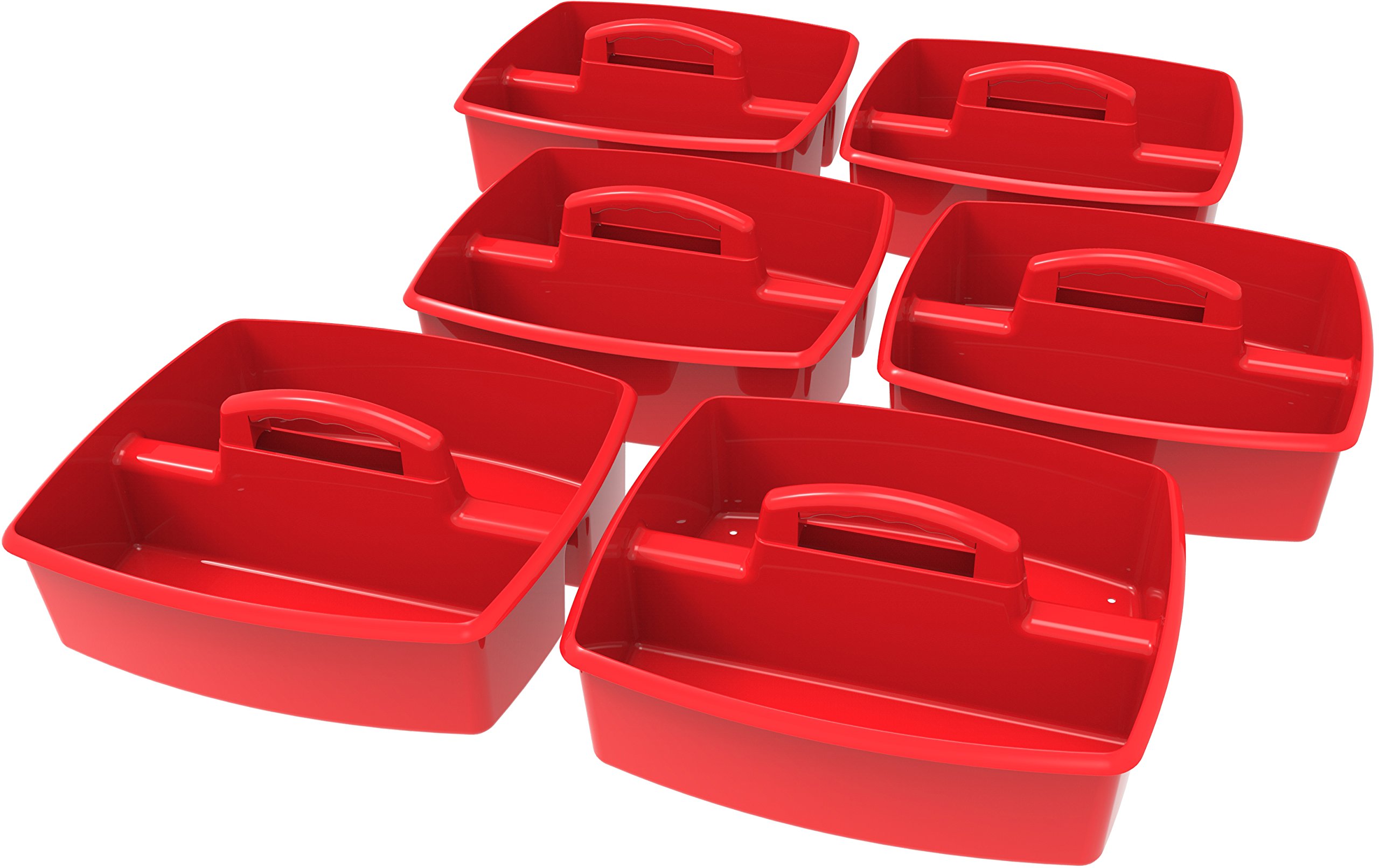 Storex Storex Large Classroom Caddy,13 x 11 x 6.575 Inches, Red, Case of 6 (00954U06C)