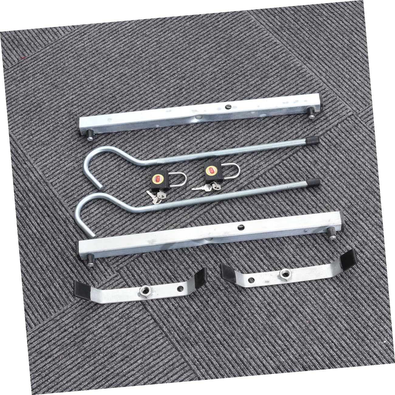 One Pair Silver Ladder Clamp Car Roof Carrier Safety Lock Set for Secure Vehicle Transport Durable Van Roof Hook and Car Carrier Clamp