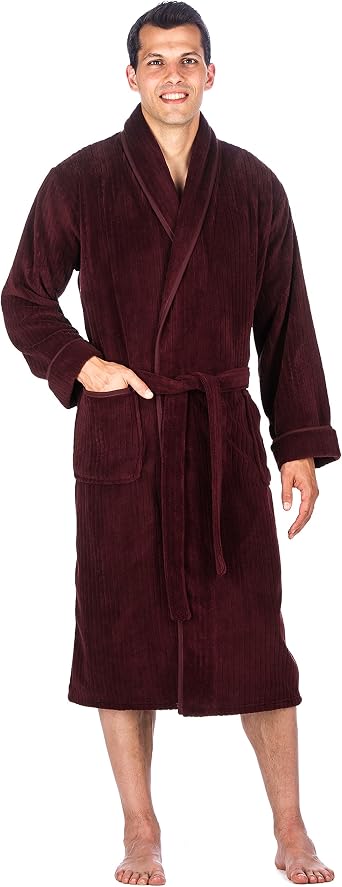 Noble Mount Mens Plush Robe - Fleece Robe, Mens Bathrobe