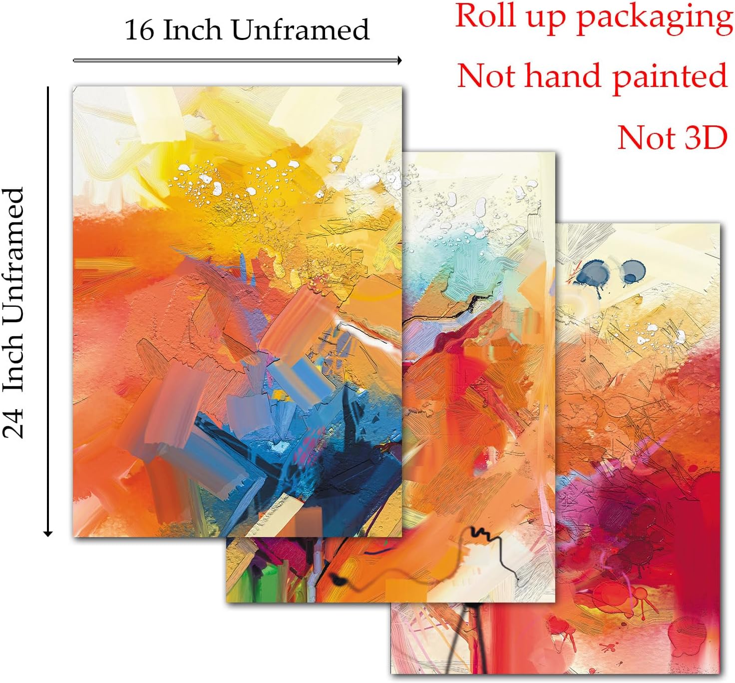 抽象的なオレンジキャンバスウォールアート ピンクとオレンジの絵画