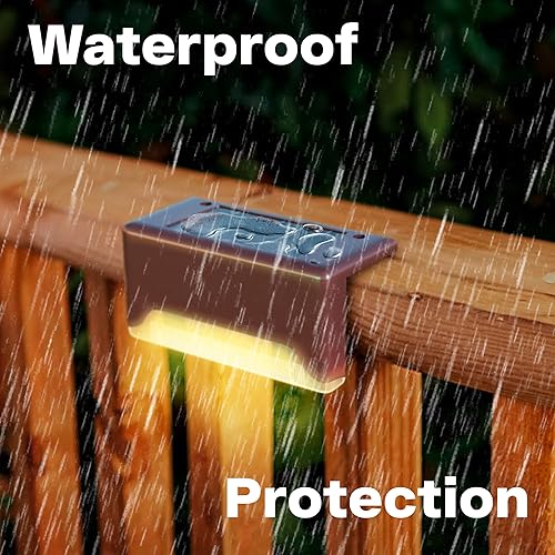 Miniatura 5 de FJZ Solutions inc Luces solares de cubierta, paquete de 16 luces LED para postes de valla, luces de cubierta, impermeables, decoraciones de cubierta