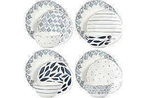 Lenox Blue Bay 12-Piece Dinnerware Set: Coastal Ambiance for Stylish Dining