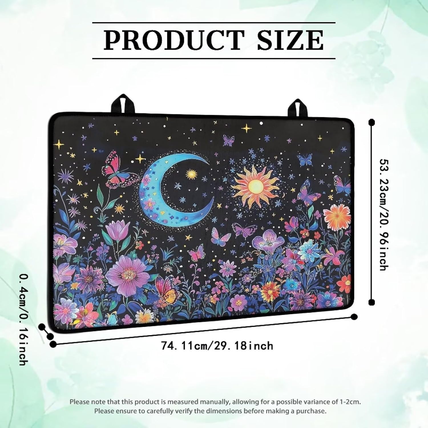 Poceacles Stove Top Cover Protector for Glass Stove, Anti-slip Cooktop Mat Scratch Resistant Oven Mat Protector Range Cover Extra Kitchen Space, Moon Sun Star Floral Butterfly