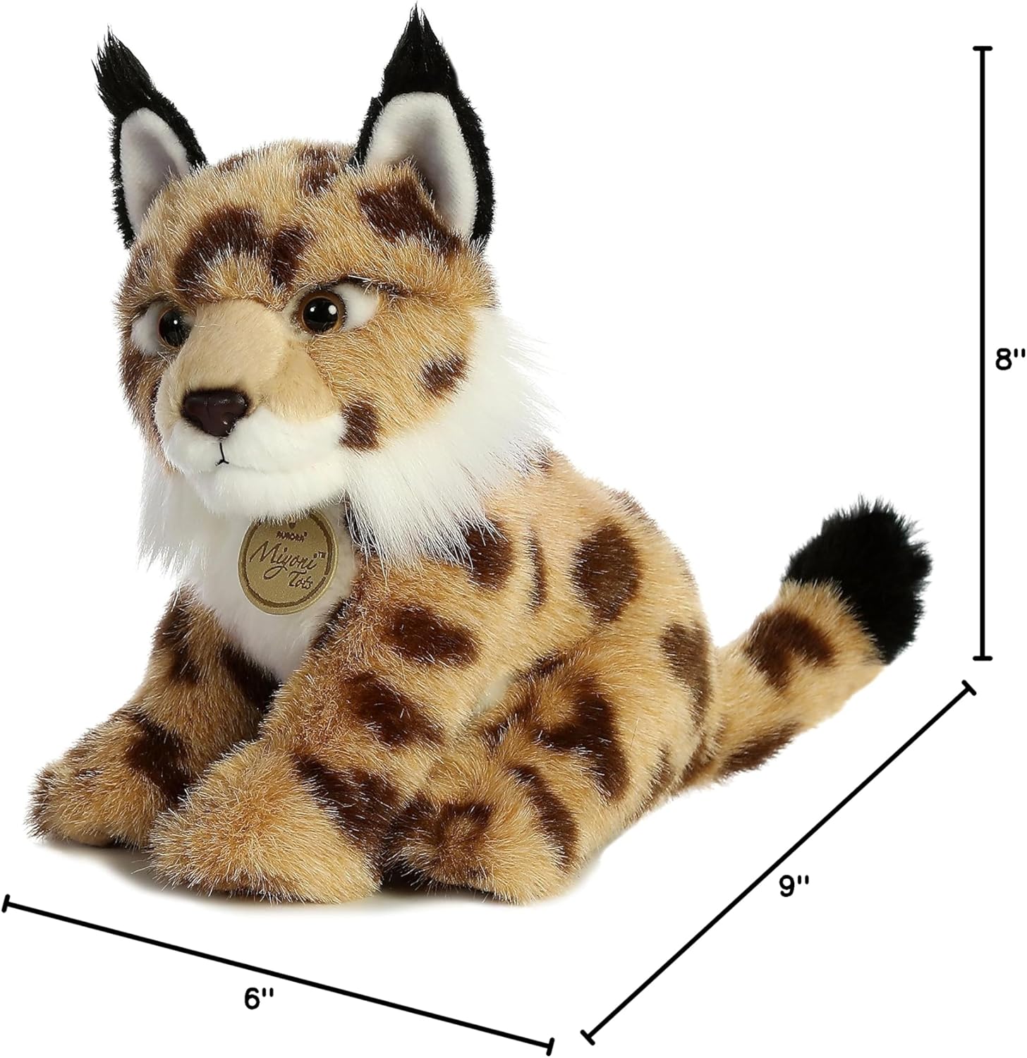 Aurora® Adorable Miyoni® Tots Lynx Stuffed Animal - Lifelike Detail - Cherished Companionship - Brown 10 Inches