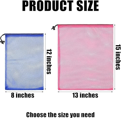 Miniatura 2 de 24 bolsas de malla con cordón de malla para lavandería, bolsa de baloncesto y fútbol, bolsas de nailon para acampar