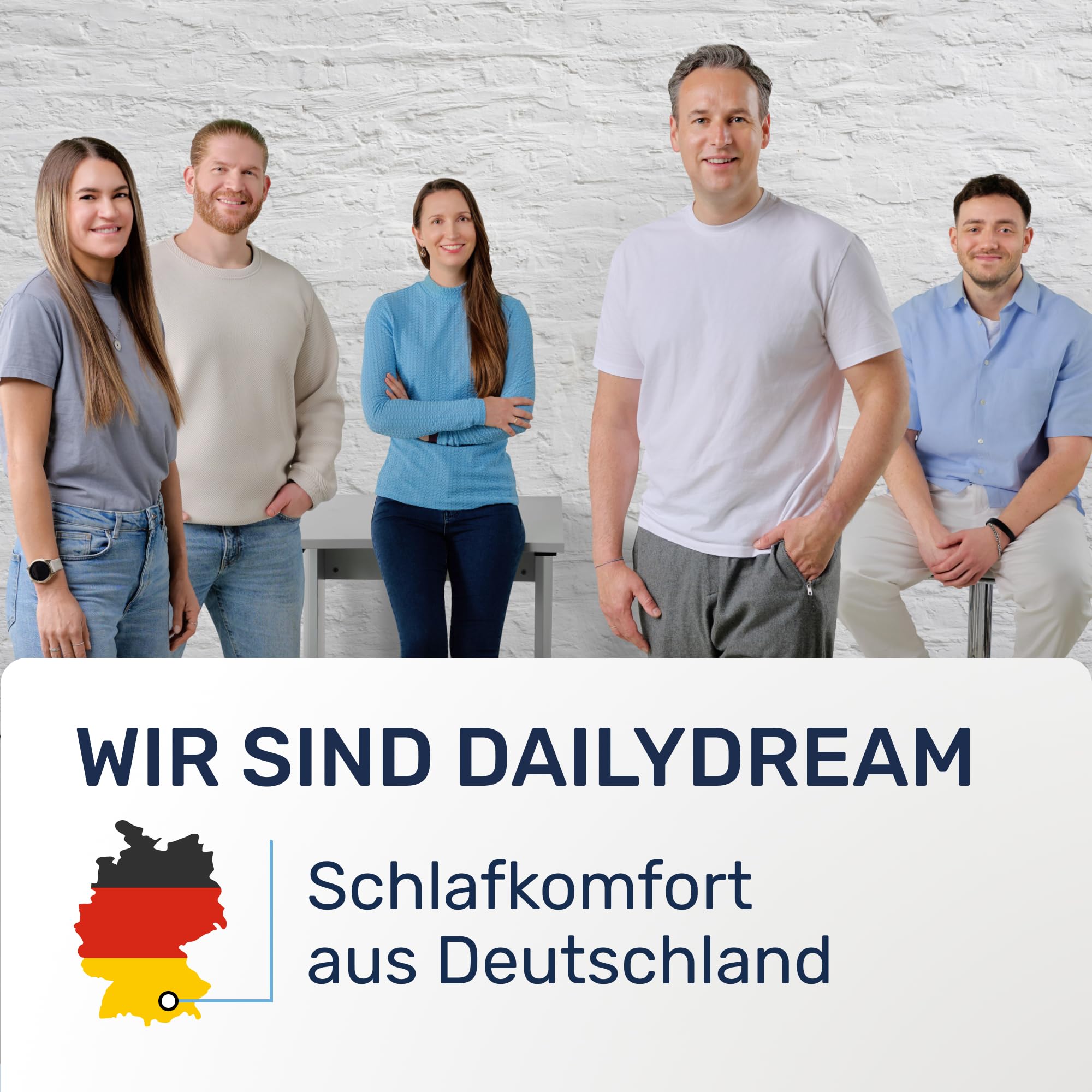 Dailydream Matratzen Topper 180x200cm | Memory Foam | 5cm hoch |H1/2 | Edition Pure, Model M | Zertifiziert & ergonomisch für unbequeme Matratze, Boxspringbett & Gästebett | rutschfest mit Noppen
