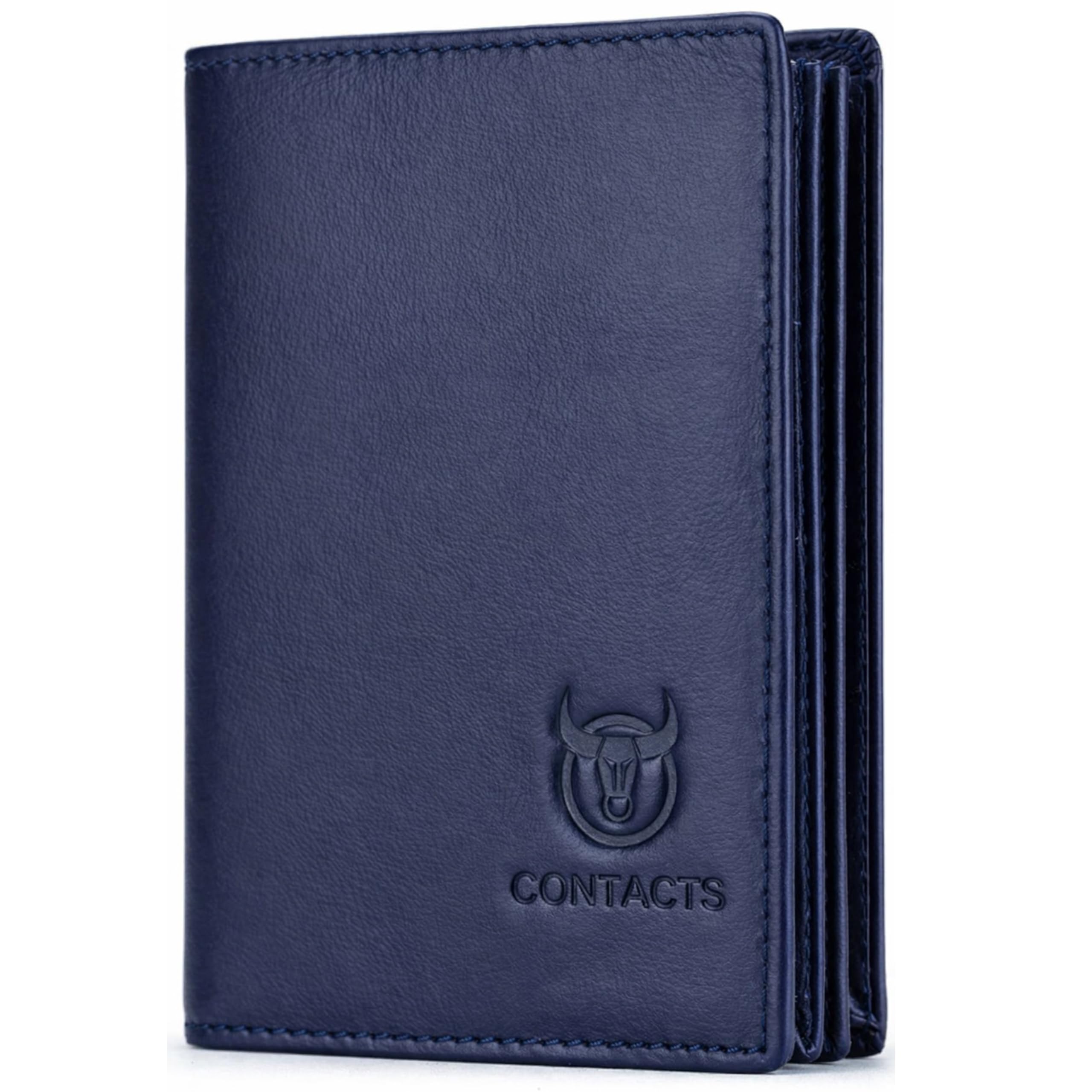 Men's Genuine Leather Wallet | RFID Blocking Wallet for Men| Up to 15 Card Slots & 1 ID Window | Large Capacity Can Hold 50 Currency Notes (Blue)