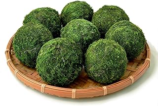 Moss Balls Decorative 3.5‘’ Set of 8,Large Green Moss Balls Decorative for Bowl fillers,Natural Handmade Ball vase fillers for centerpieces,Garden Weddings Party Home Decor