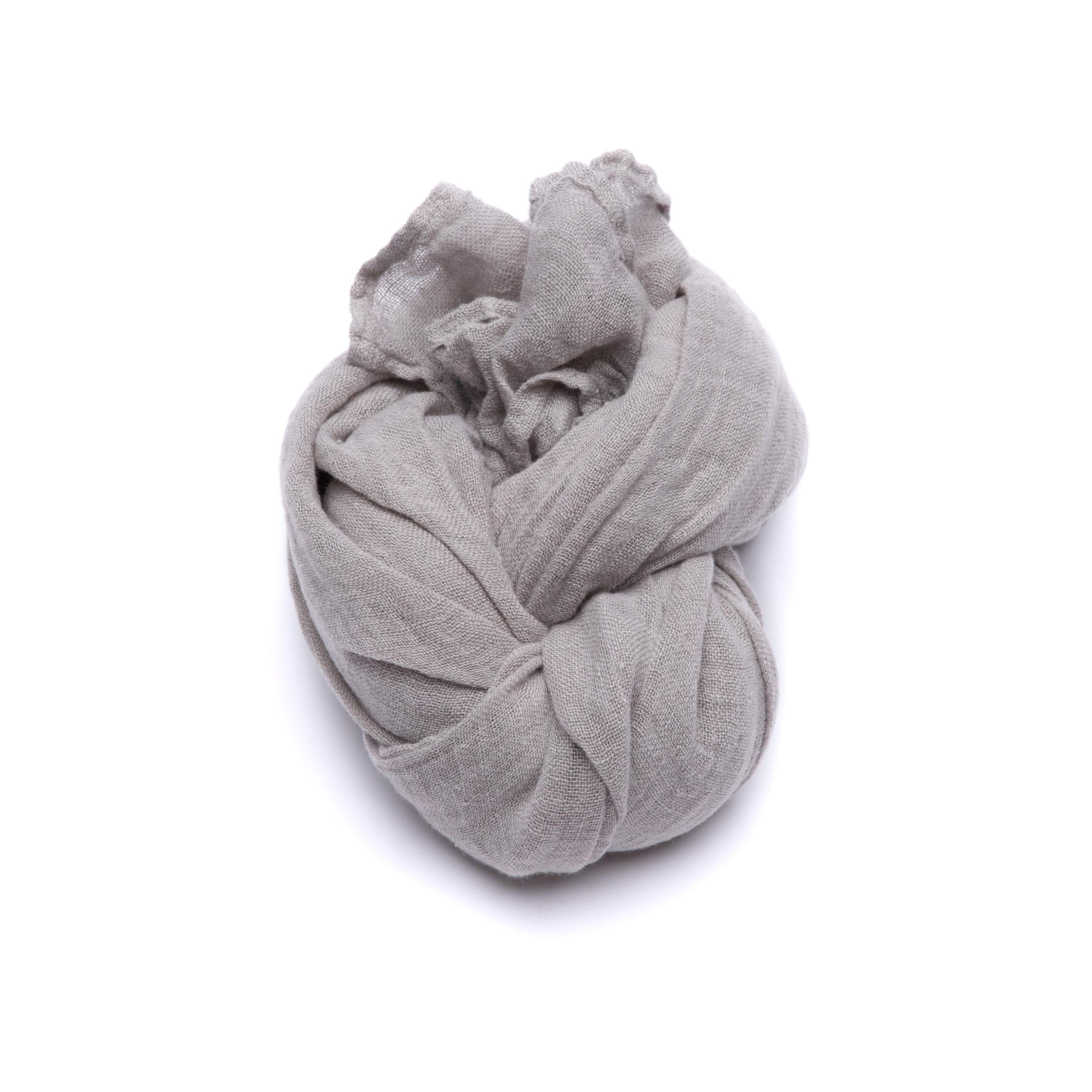 LinenMe Taupe Linen Summer Scarf Garza, 70 x 200 cm