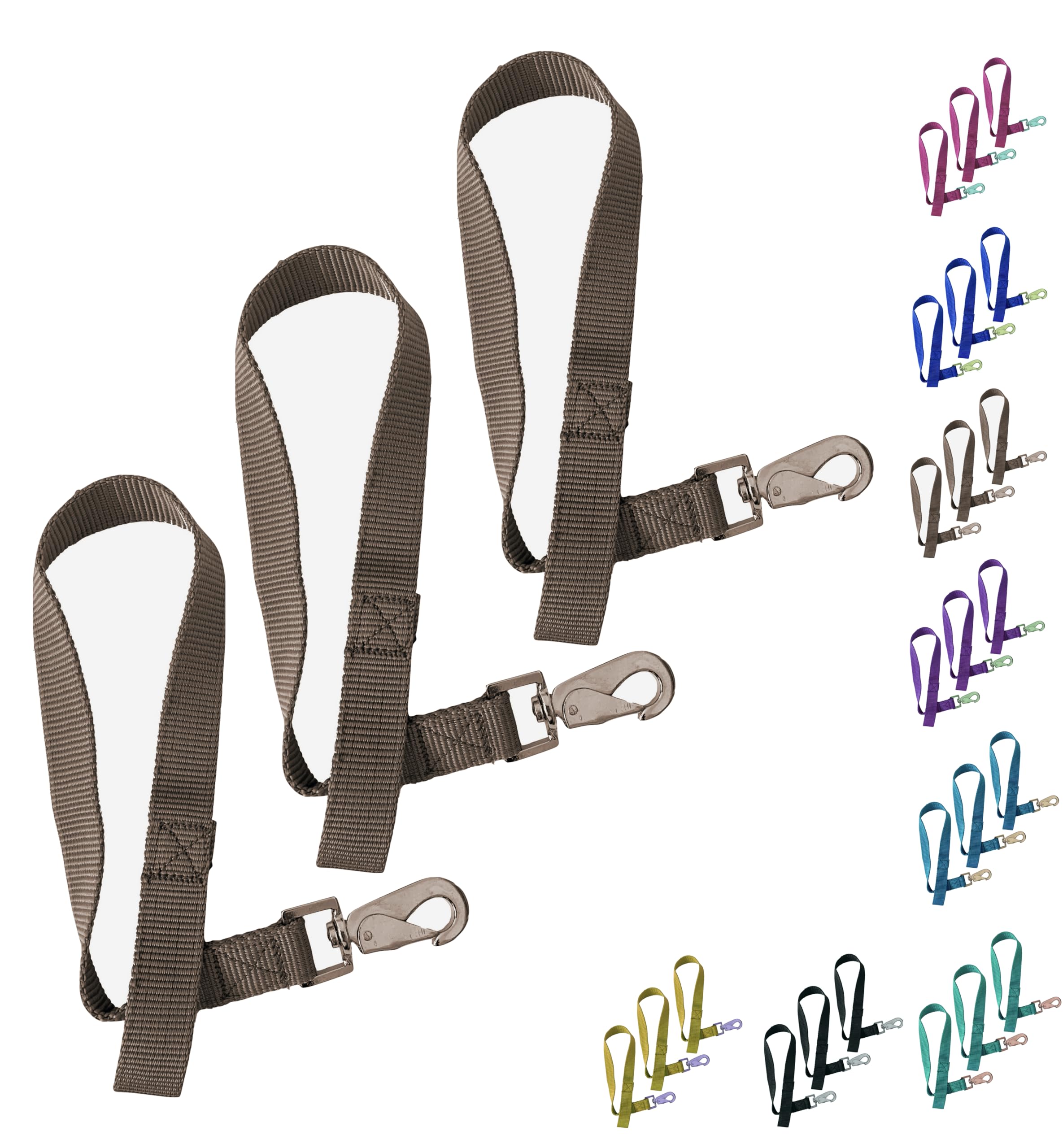 Majestic Ally Pack of 3 Horse Bucket Strap Hangers – Practical and Easy Design for Indoor or Outdoor Use -Set of 3,-1"x22"