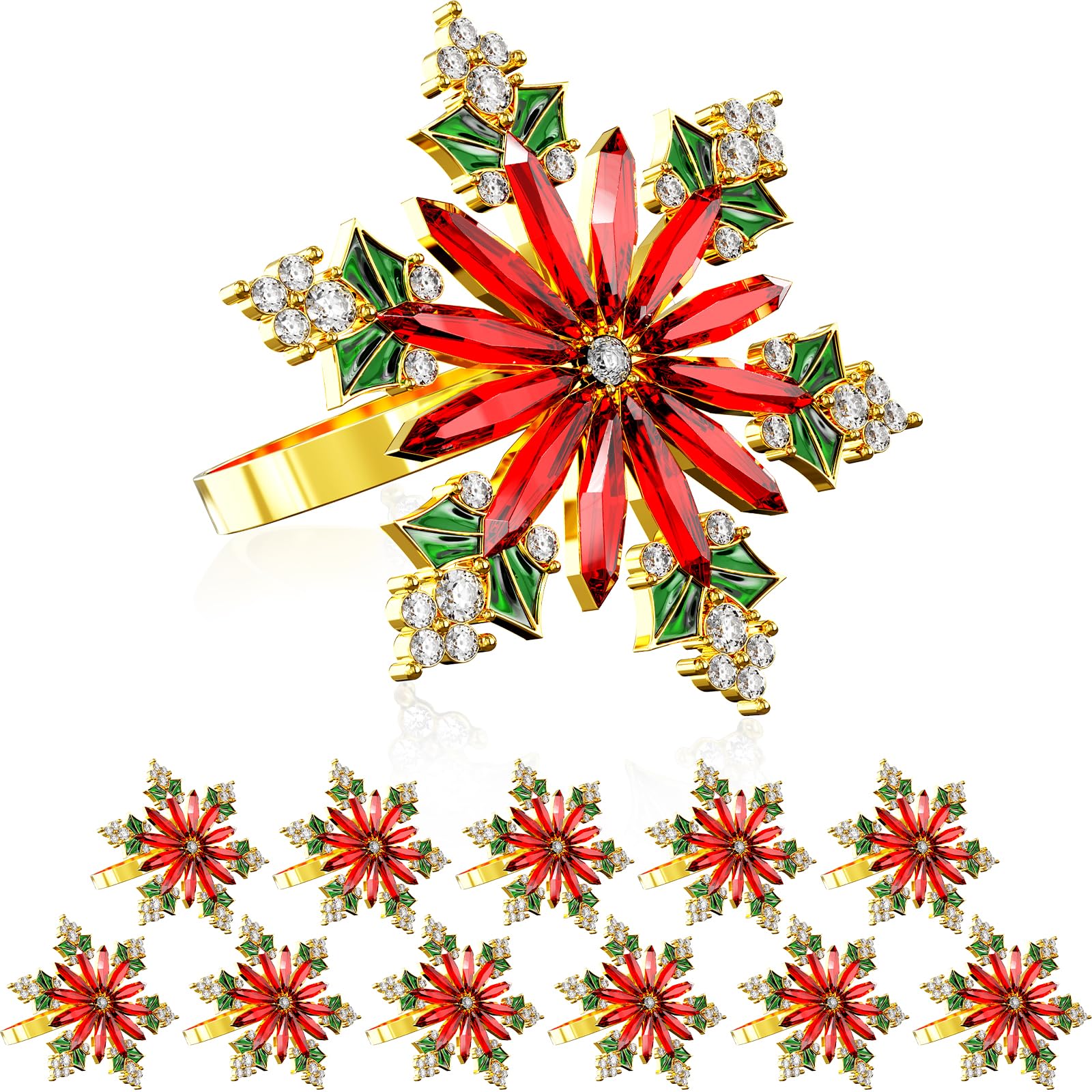 Christmas Snowflake Napkin Rings - Set of 8 -15 Christmas Snowflake Napkin Rings - Set of 8 -15