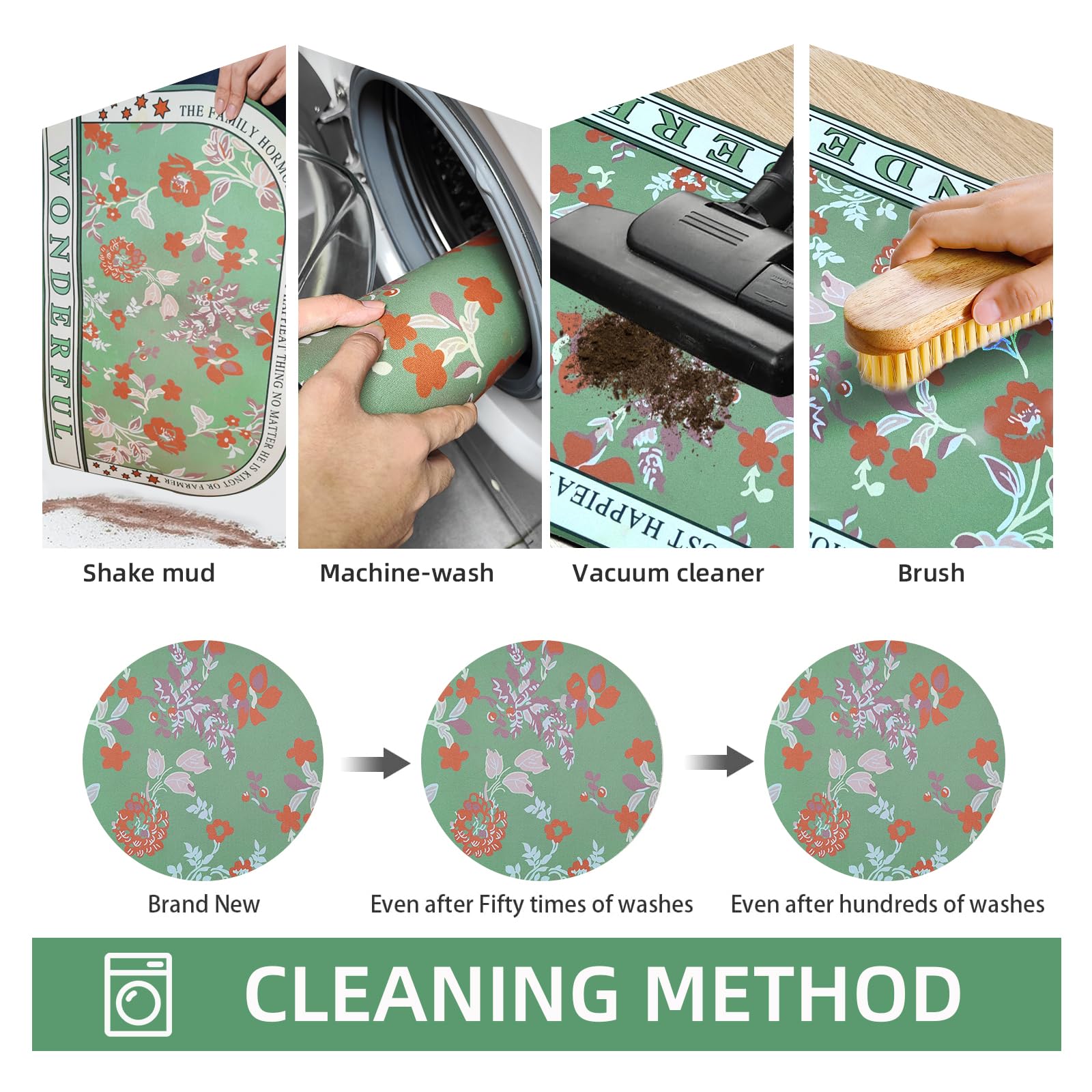 Tappetino da bagno in diatomite ad asciugatura rapida, assorbente, antiscivolo, antimuffa, motivo floreale, ideale per bagno, vasca da bagno, porta