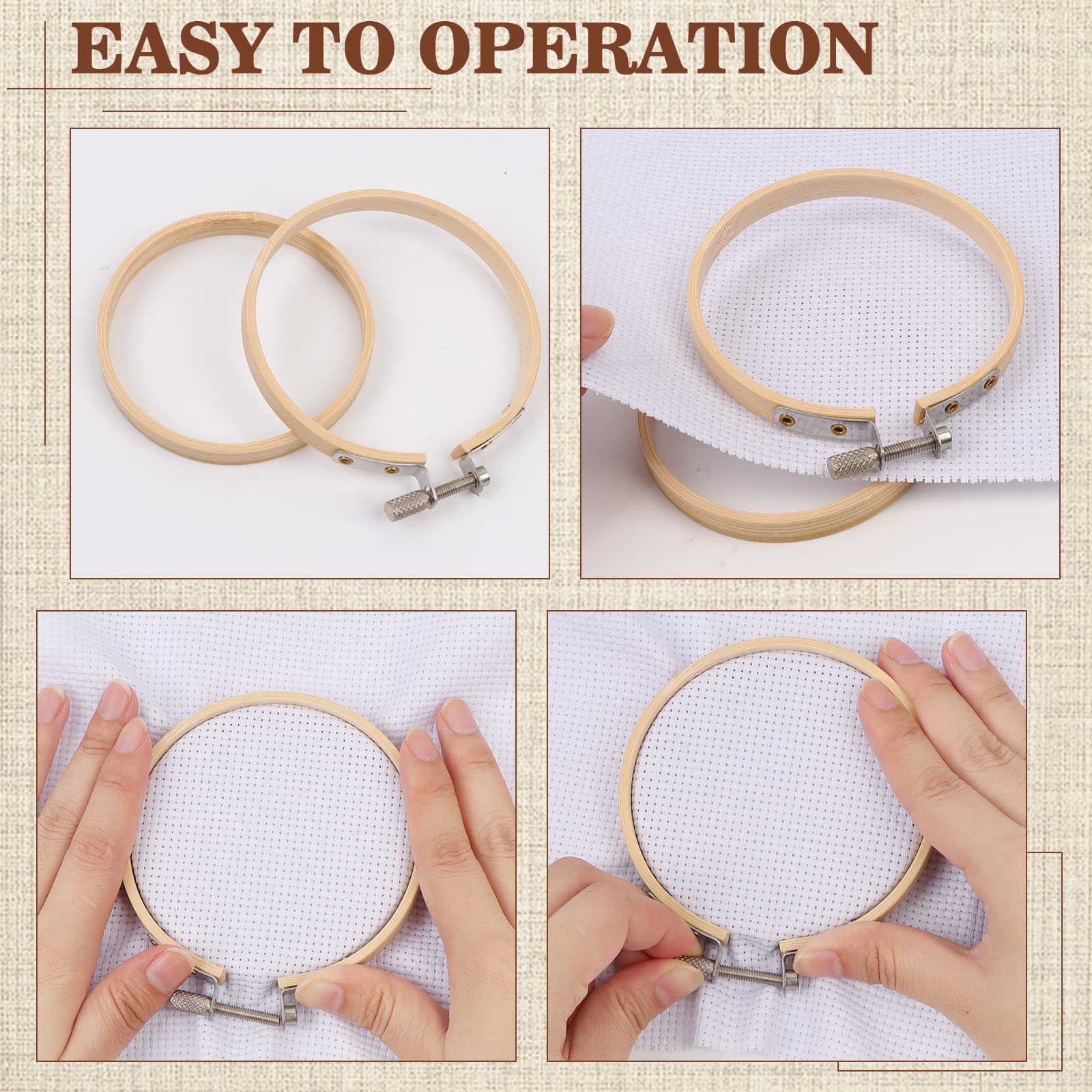 16 Pezzi Cerchi da Ricamo in Legno, 8 cm Telaio da Ricamo Bambù Piccoli Telaio Ricamo Rotondo Anello a Cerchio a Punto Croce Croce Ricamo Hoops Cerchio per Ricamo per Cucito a Mano e Fai da Te Craft