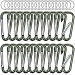 sprookber 2.28 Small Carabiner Clip Keychain, D Ring Caribeaner Clip, Key Clip Caribeener, Keychain Clip Snap Hook for Belt Buckle, Multipurpose, Set of 20 Pack