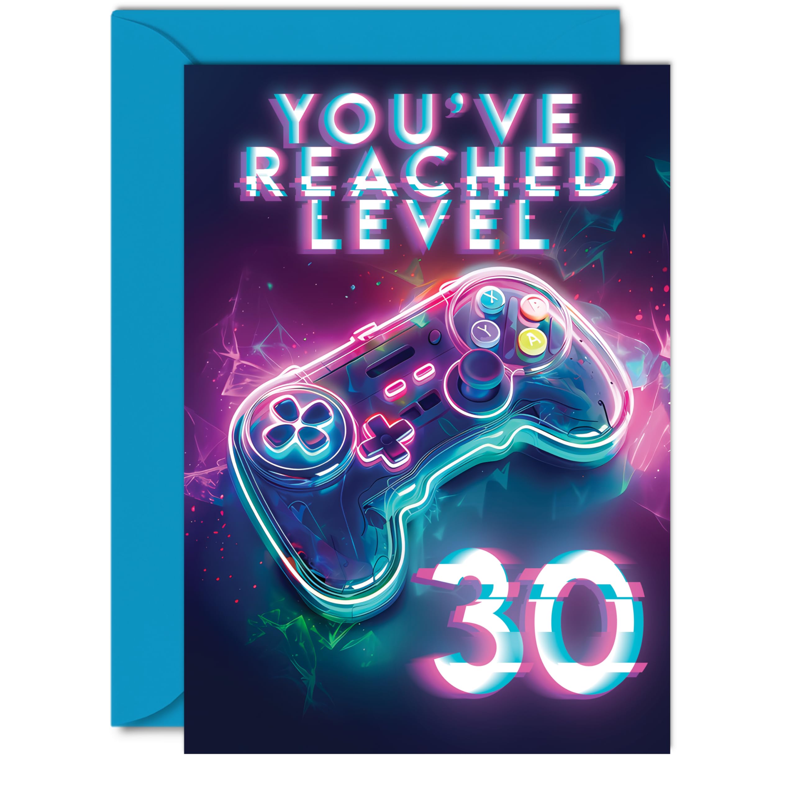 30th Gamer Birthday Cards for Men Women - You've Reached Level 30 - Happy 30 Birthday Card for Son Daughter Brother Sister Friend, A5 Thirty Thirtieth Bday Video Game Greeting Cards