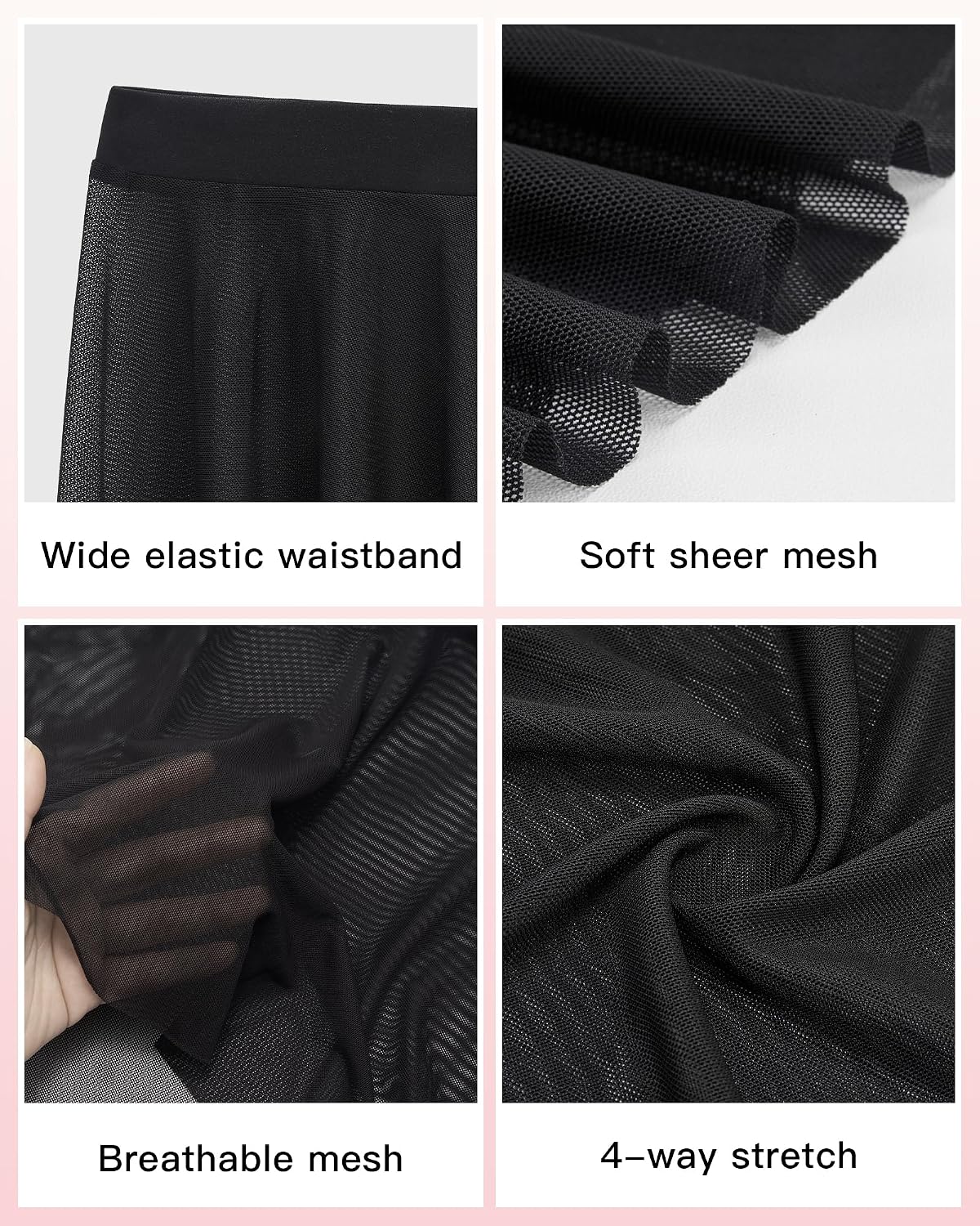 Stelle Women Ballet Skirt Chiffon Wrap Skirt Pull On Adult Dance Skirt Elastic Mesh Sheer Ballerina Outfit Dancewear