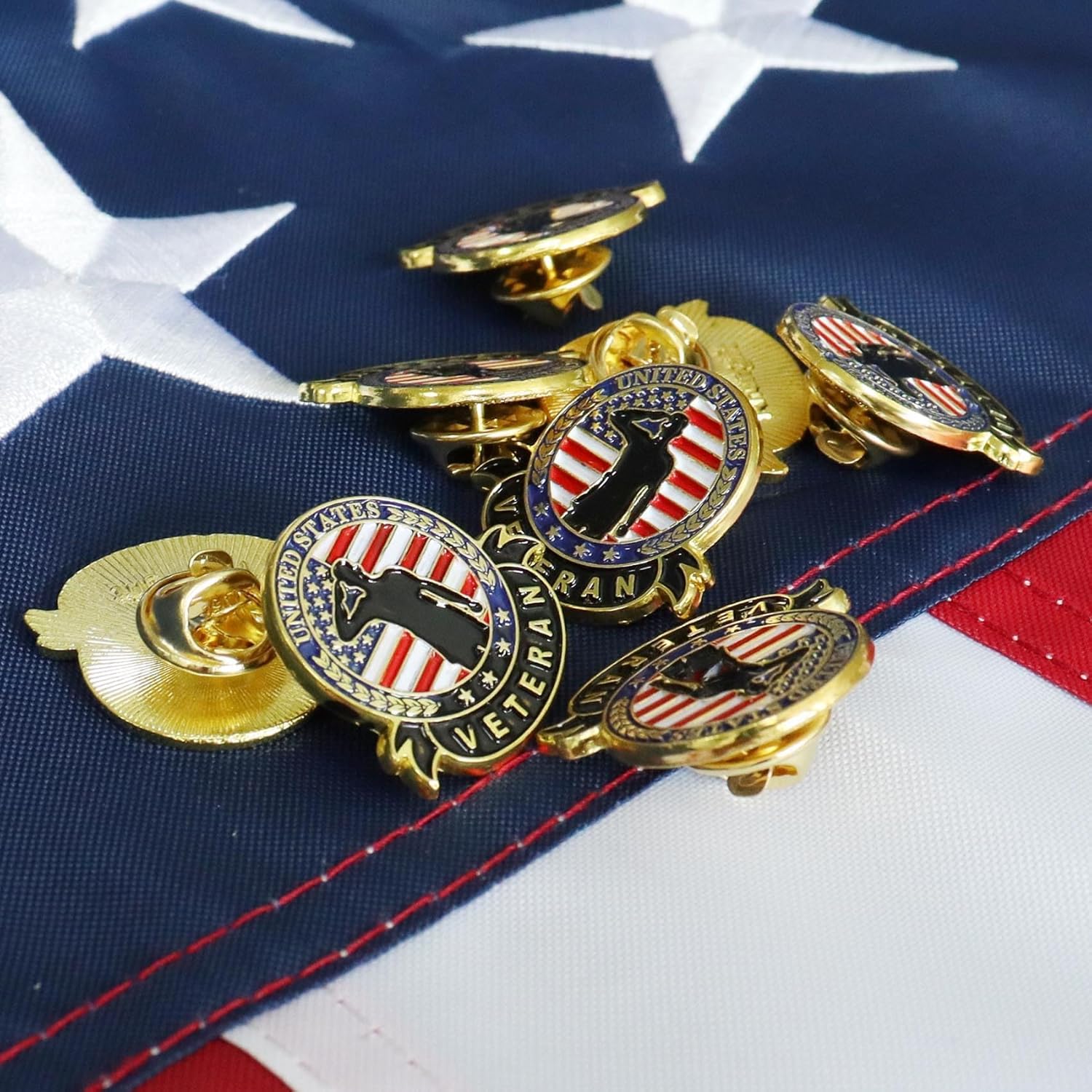 10/20/50/100 Pcs US Veteran Pins– Patriotic American Flag Veterans Day Lapel pin Badge Brooch Memorial Day Military Patriotic Decorations Gifts - Image 6