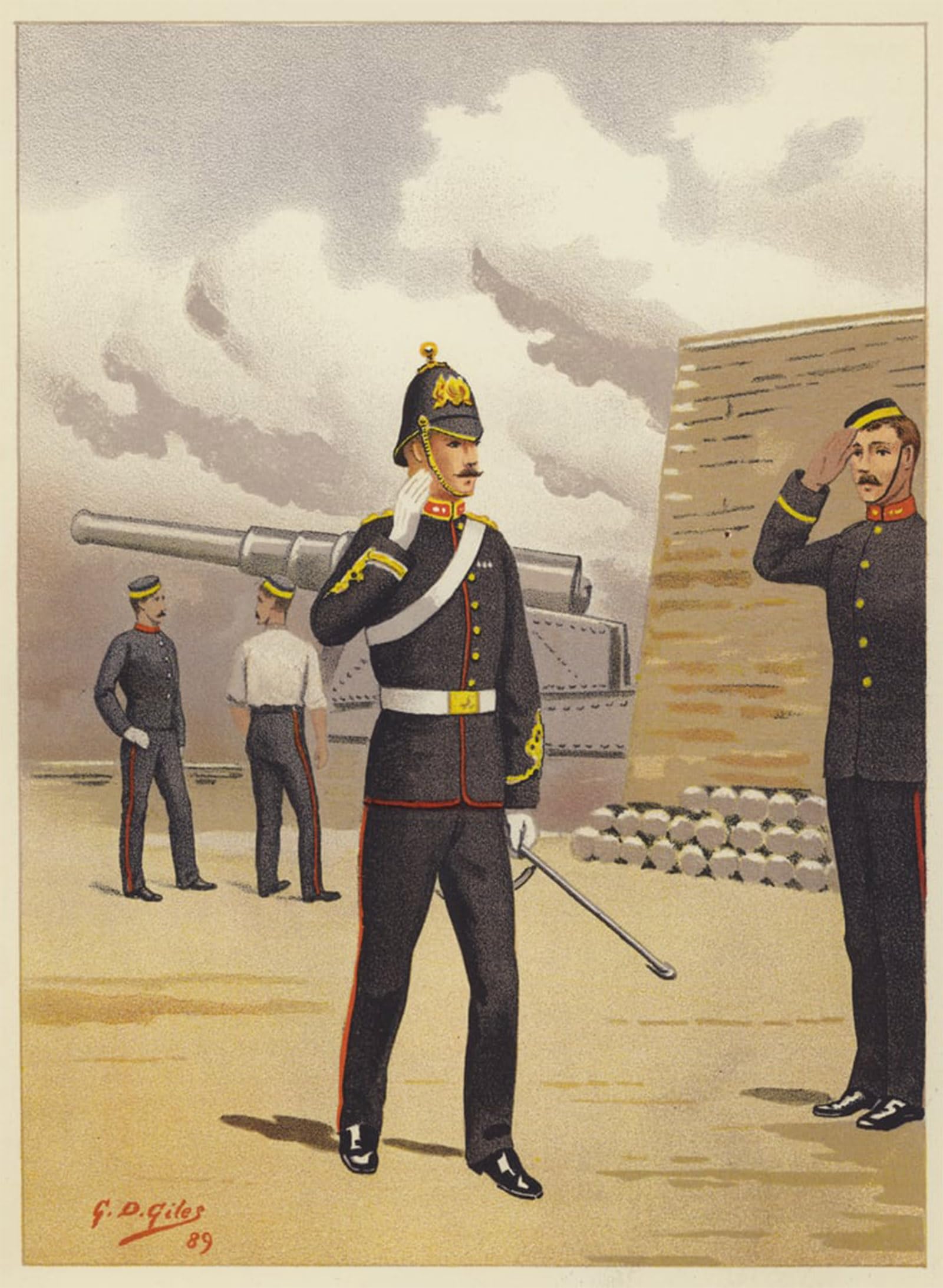 ARTXLXXBN Famous Prints Artwork Pictures Poster Painting Art the Royal Artillery by Godfrey Giles Artwork Landscape Pictures for Home Decor 60x90cm