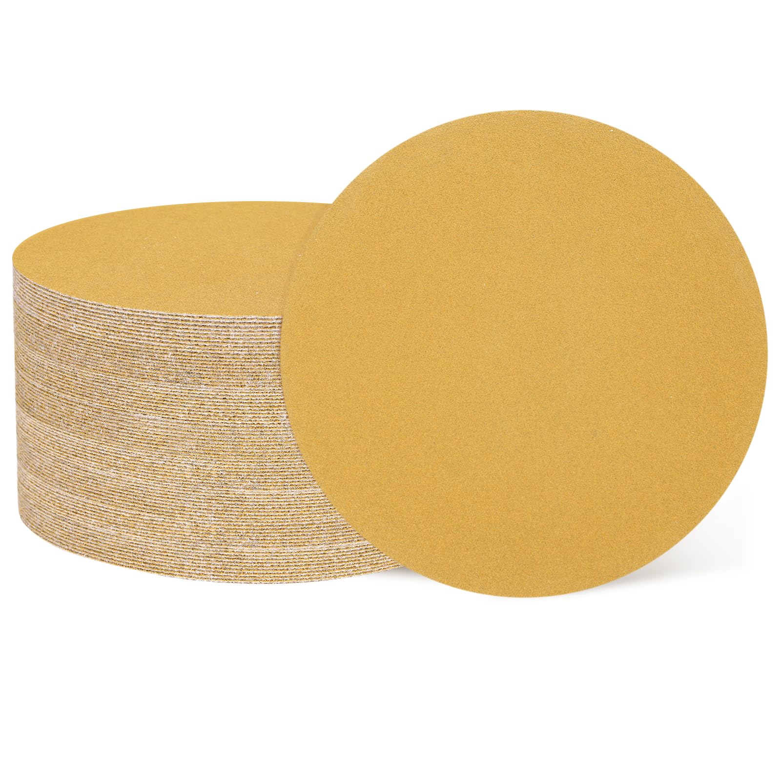 QUARKZMAN 100Pz 150mm 6" Dischi Per Levigare 150 Grit Carta Vetrata A Gancio E Anello Levigatrice Orbitale Per Lavorazione Legno Metallo, Oro