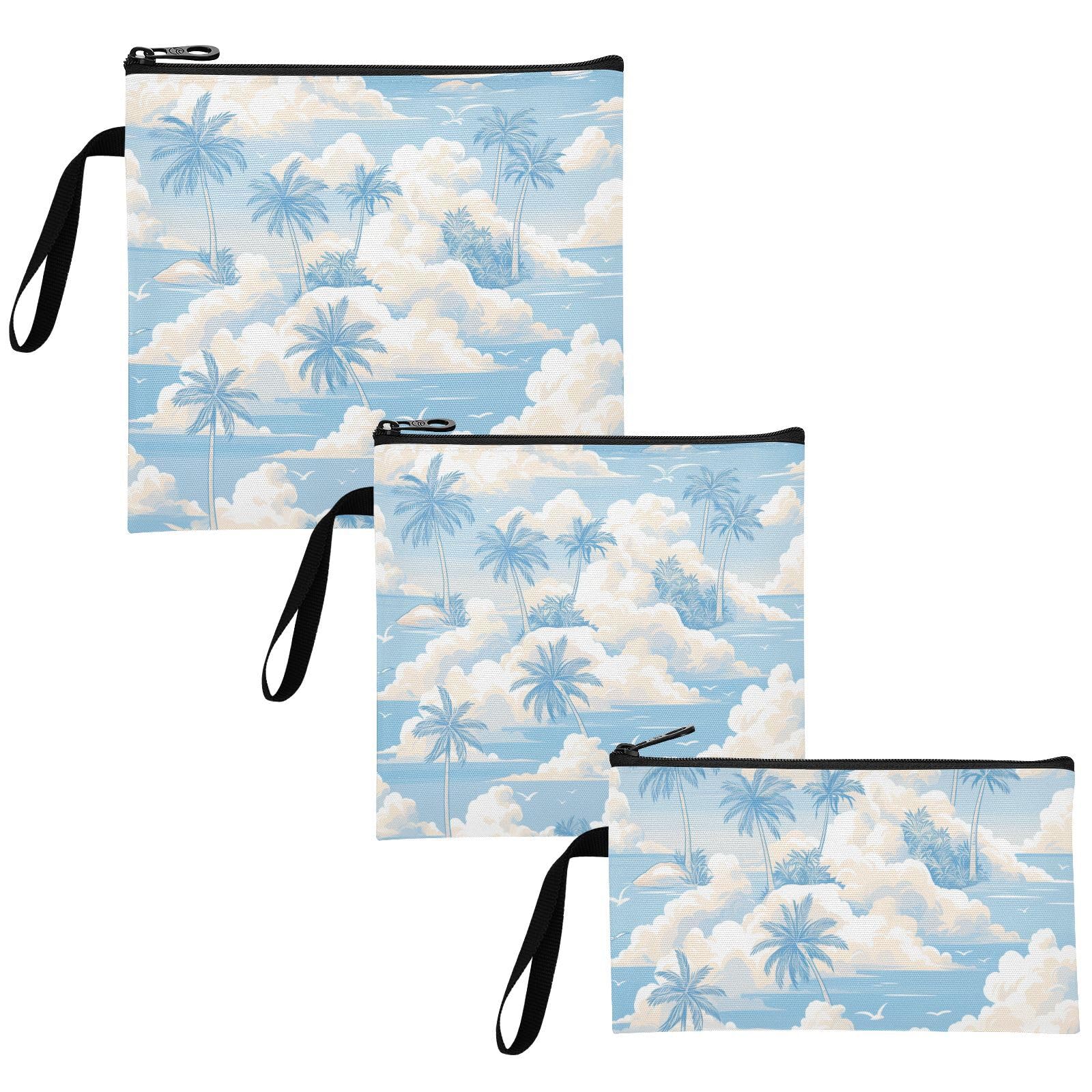 Yoogain Cartoon Beach Silver Grey 3 Pcs Reusable Sandwich Snack Bag Multi-Use Diaper Bag Organization for Kids Students Adults Food