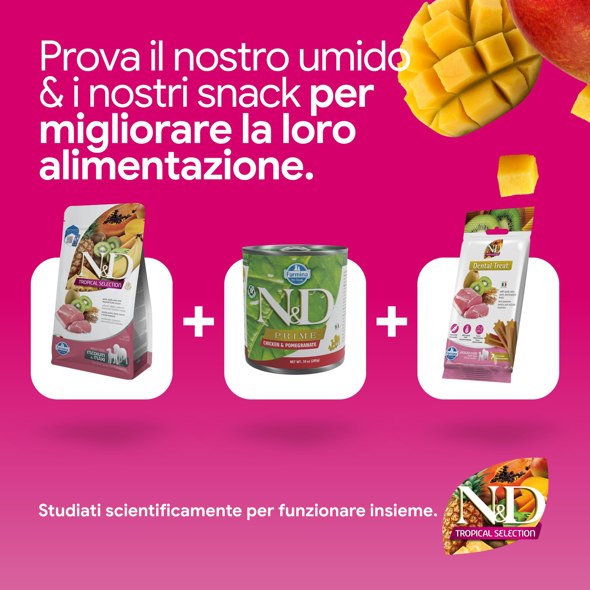 Farmina, N&D Tropical Selection, Maiale & frutti tropicali, Cane Adult Medium/Maxi, 10kg