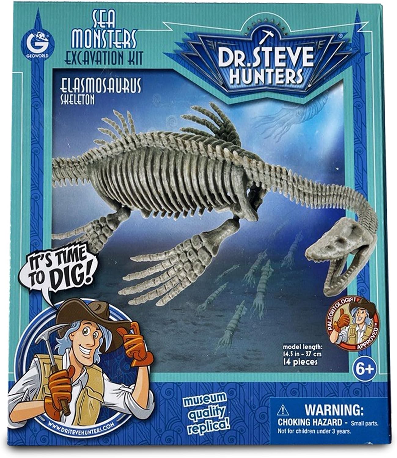 Amazon.com: Geoworld Elasmosaurus Dino Dig Kit – Build a 14 Inch ...