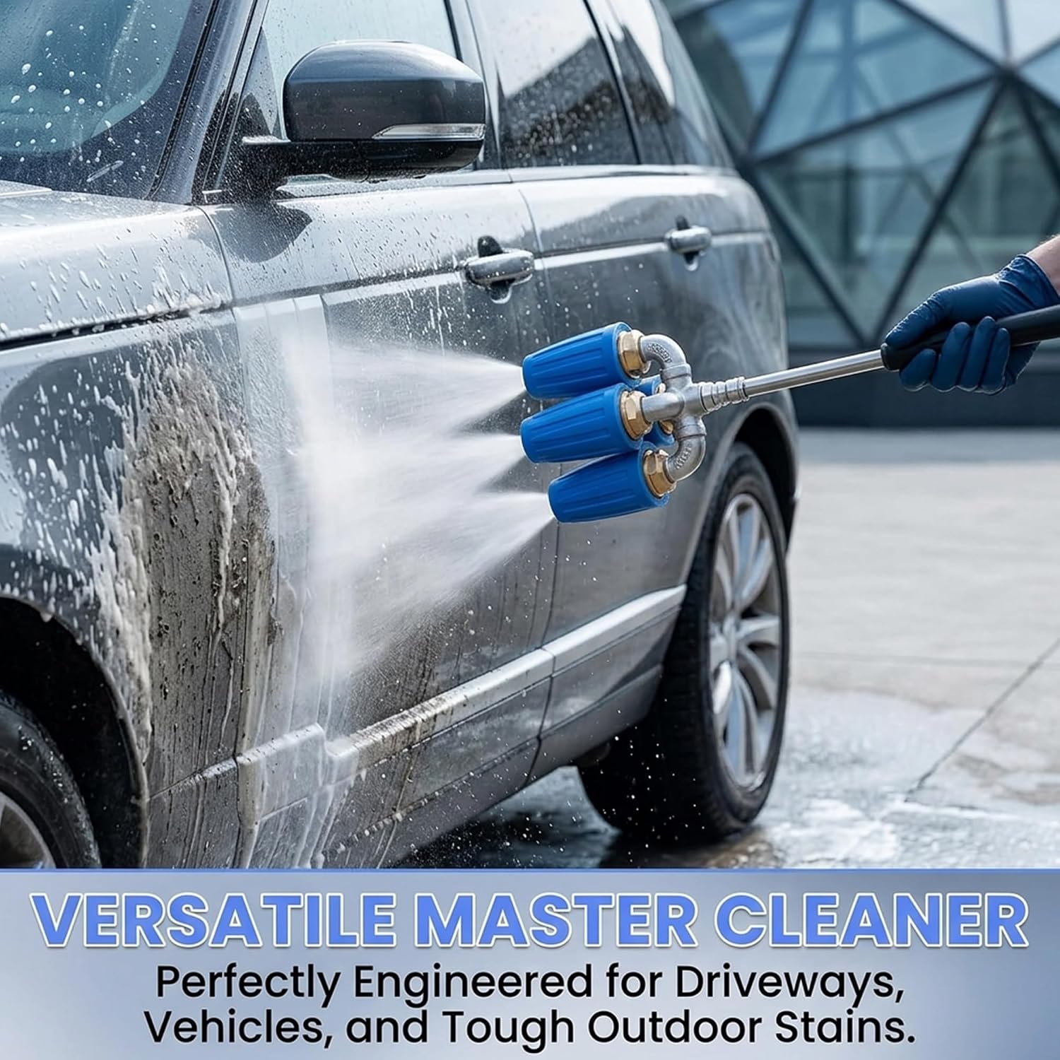 Sakerplus Quad Turbo Nozzle Pressure Washer, 4-in-1 Pressure Washer Nozzle with 1/4" Quick Connector, 360° Rotating Pressure Washer Turbo Nozzle, 2.0 Orifice,Rated for Pressure Washers up to 4000 PSI