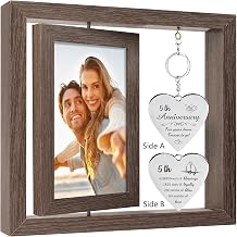 HELORAY 5 Year Aniversario Gift for Her 5yr Anniversary Picture Frame Wood Gifts for 5th Anniversary Wedding Photo Frames Gift for Wife 5 Year Anniversary Decorations for Couple Wedding Anniversary