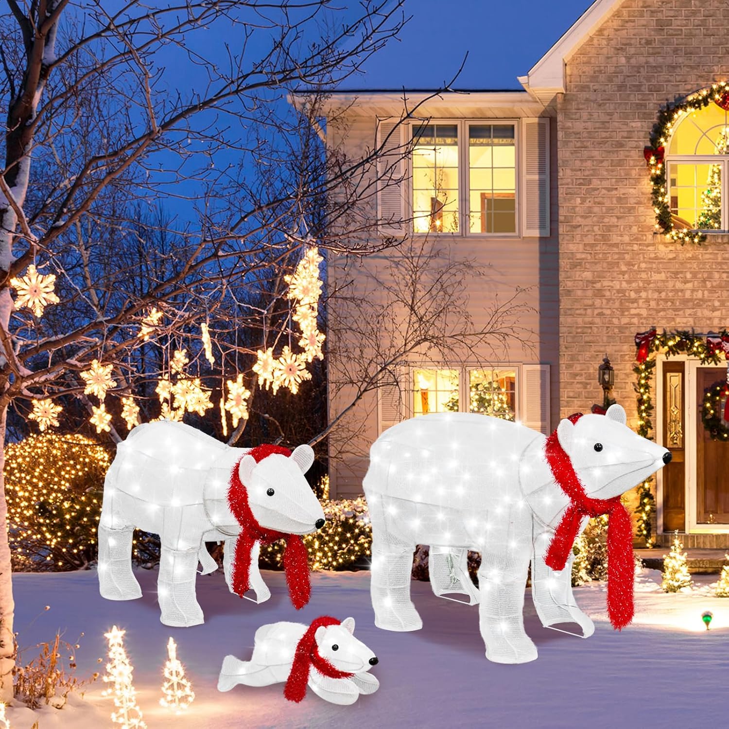 Led Polar Bear Christmas Lights Outdoor 