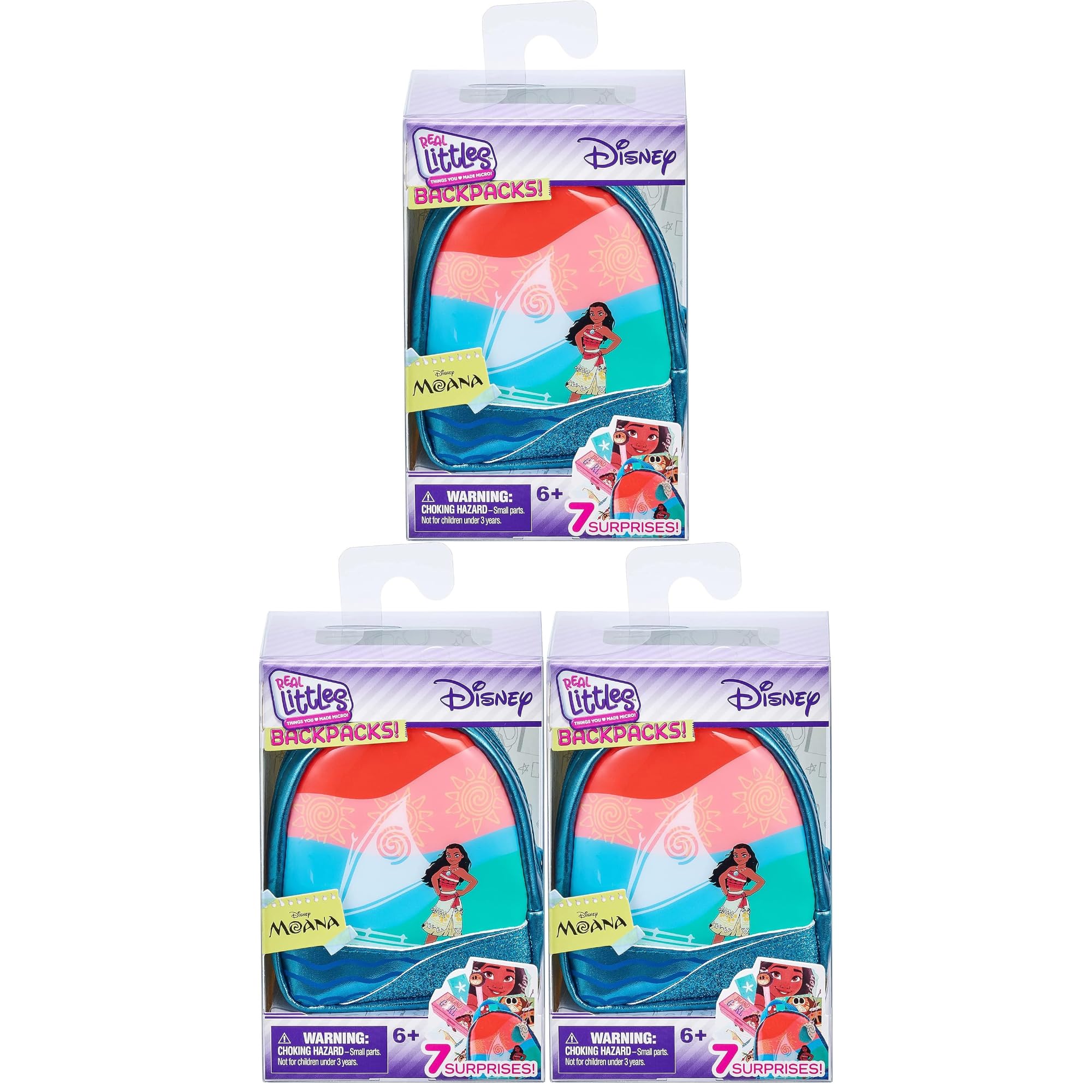 Disney Princess Mattel Moana 2 Wayfinder Wonders Toy Figure Set - (Pack of 3 Real Littles Backpacks) — image 1