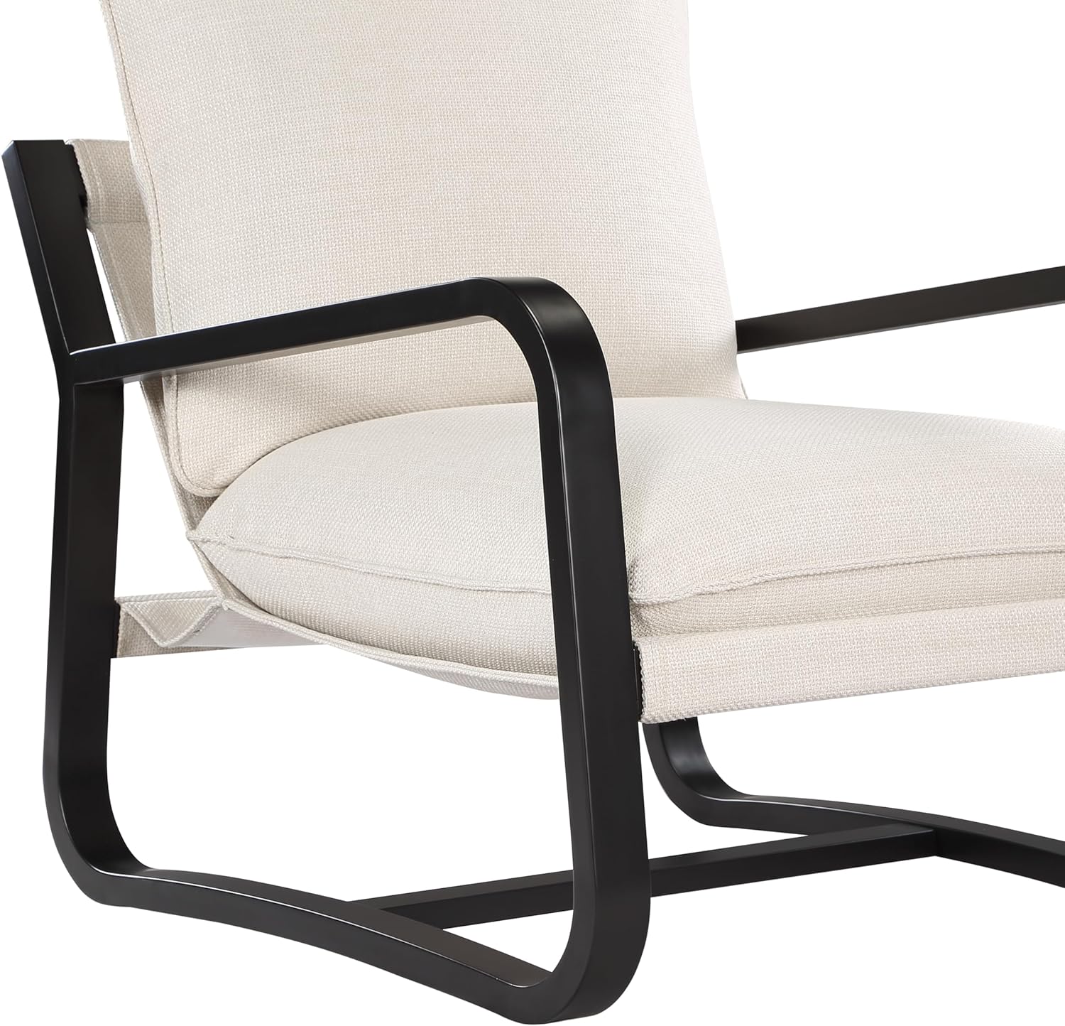 Blaire Modern Oatmeal Sling Chair with Bronze Metal Frame for Patio, Living Room, Bedroom - Stylish & Comfortable
