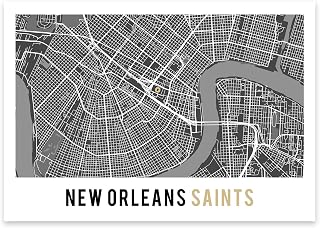 New Orleans Saints Poster, Football Poster, Football Print, gift, Map Print, NFL, Present, A4 UNFRAMED