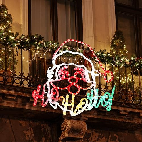 Miniatura 3 de Retisee Letrero de neón grande de 24 pulgadas para exteriores, letrero de neón de Feliz Navidad, impermeable, para interiores, hogar, ventana,