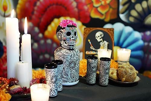 Miniatura 8 de Tequila Decanter Set, Liquor Decanter with Shot Glasses and Mexican Sombrero, Hand-painted Decanter, Skull Decanter, Bar Decoration, Unique Tequila