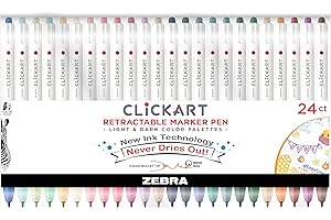Zebra Pen ClickArt Retractable Marker Pens
