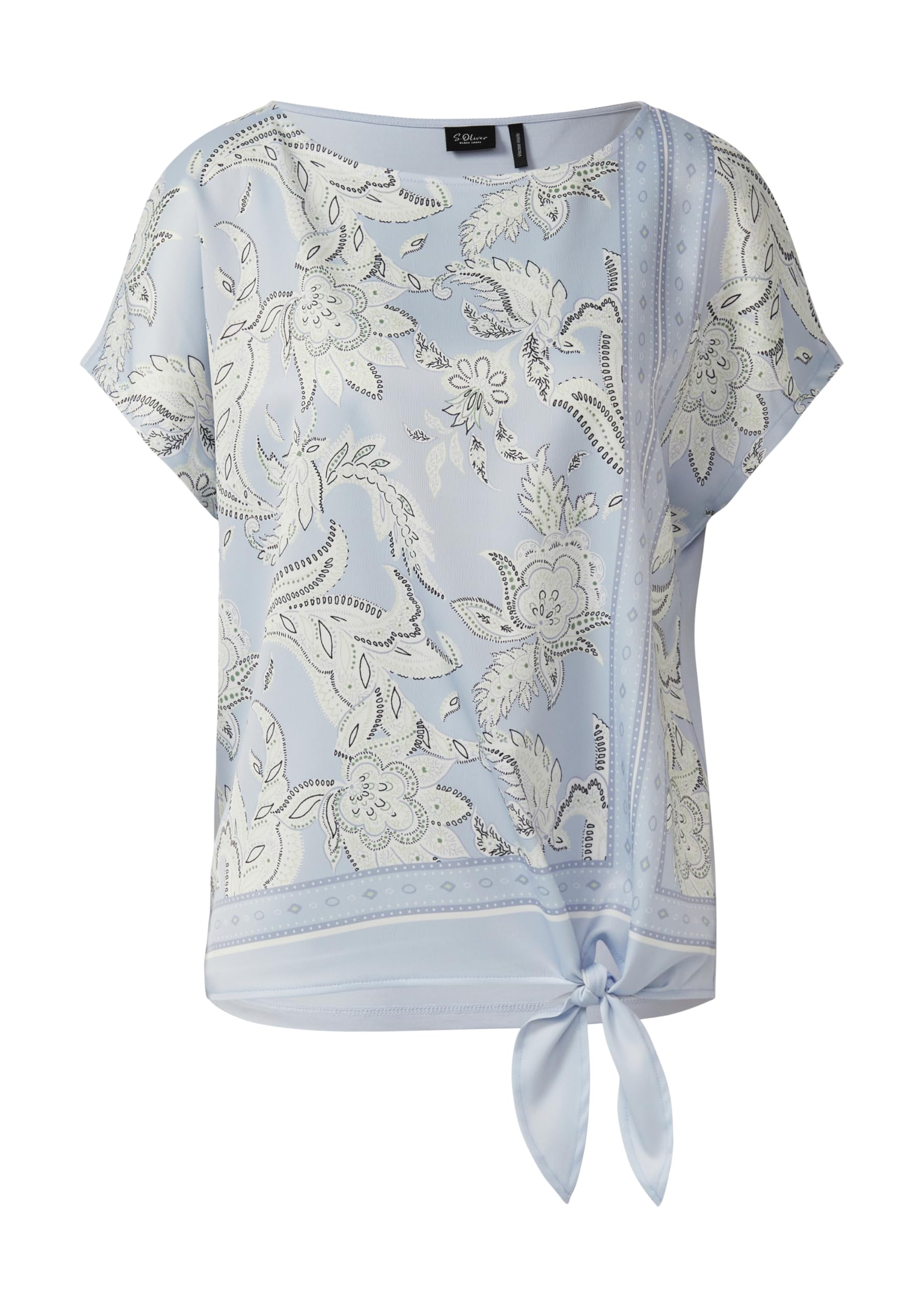 s.Oliver Damen T-Shirt – U-Boot-Ausschnitt, Frontprint, Regular Fit