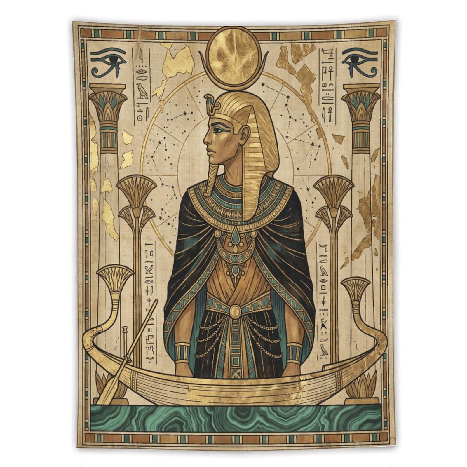 W7C8U2X3 Egyptian Queen Portrait Wall Tapestry, Papyrus Palace