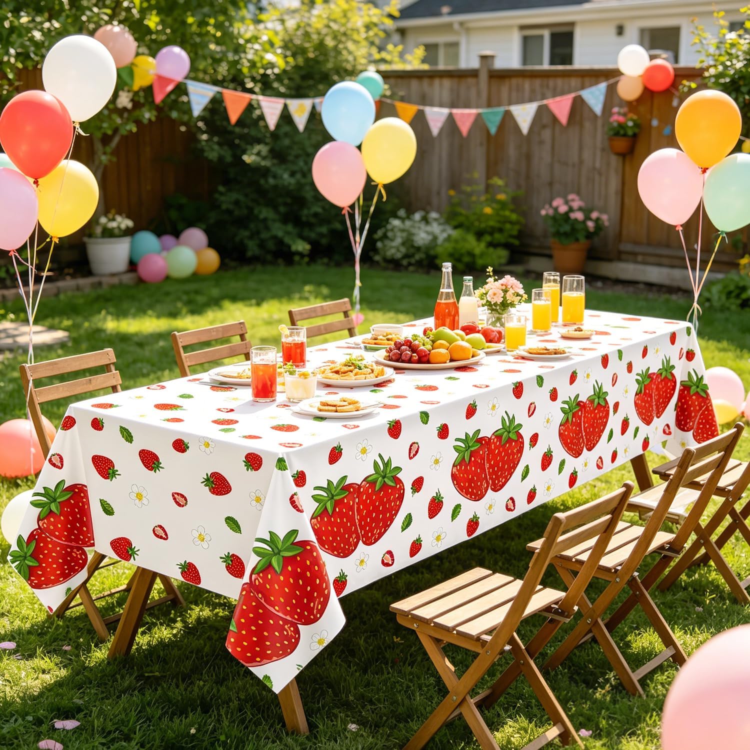 6 Pack Strawberry Table Cloth Strawberry Birthday Decorations Berry Sweet One Table Covers for Sweet Berry Party Supplies Cute Fruit Theme Decoration 86X51IN image 4