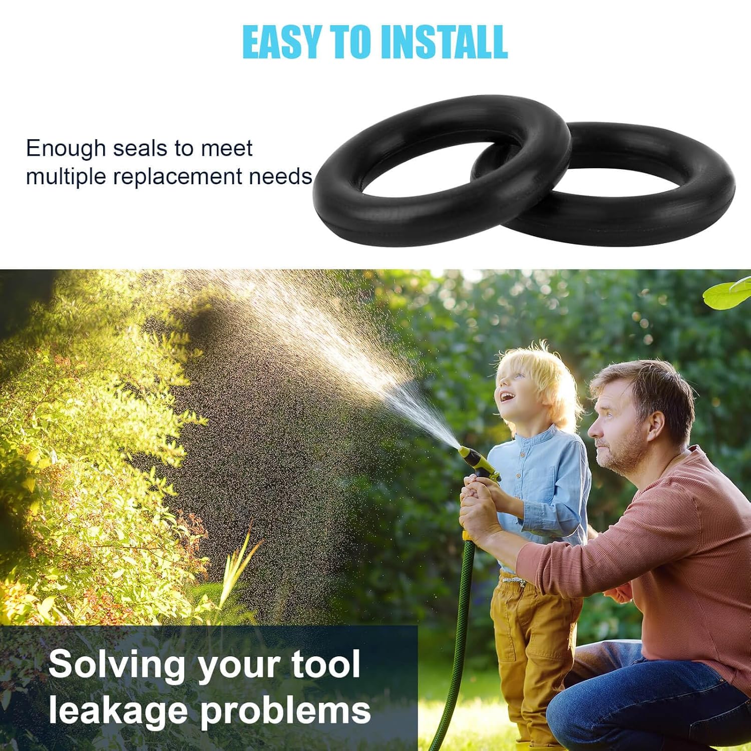 Power Pressure Washer O-Rings for 1/4" Quick Coupler, 3/8" ID x 0.1" Thick to Fit 1/4" Quick Connect Fittings and M22 Threaded Fittings (20 Pack)