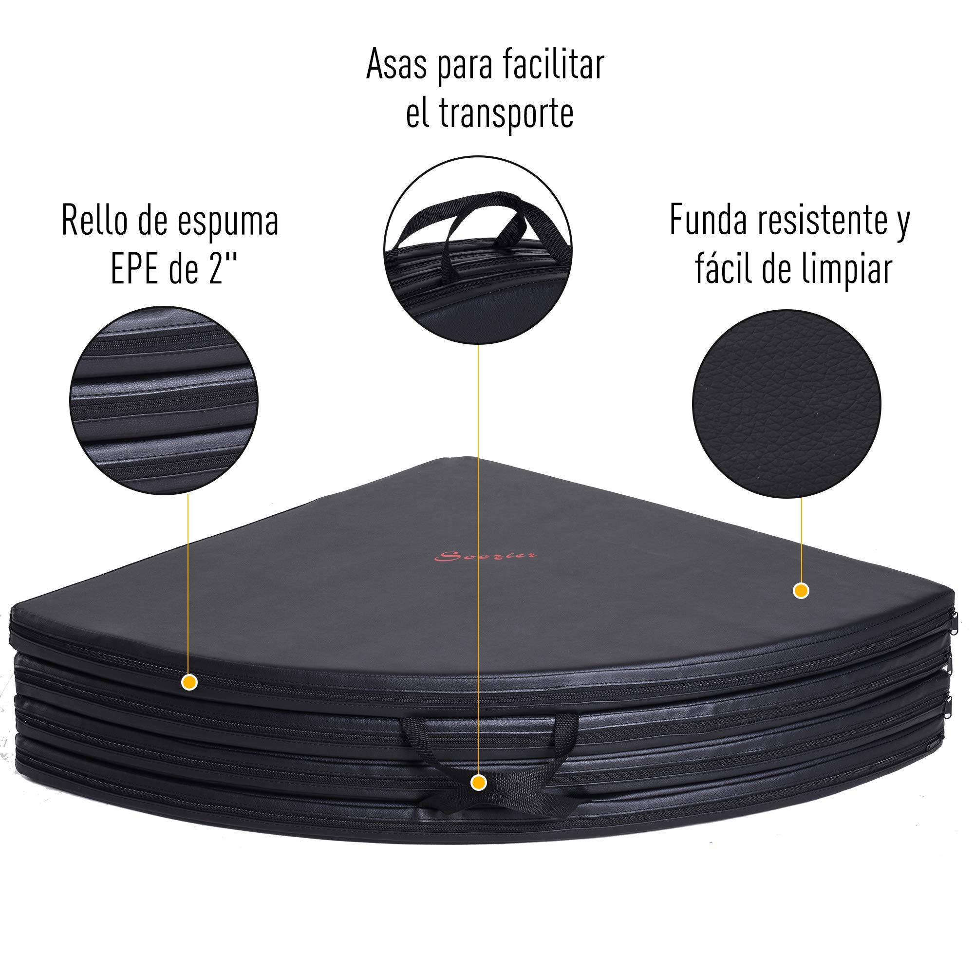 HOMCOMColchoneta de Pole Dancing Amortiguadora Plegable para Entrenamiento de Seguridad con Barras 5cm de Grosor