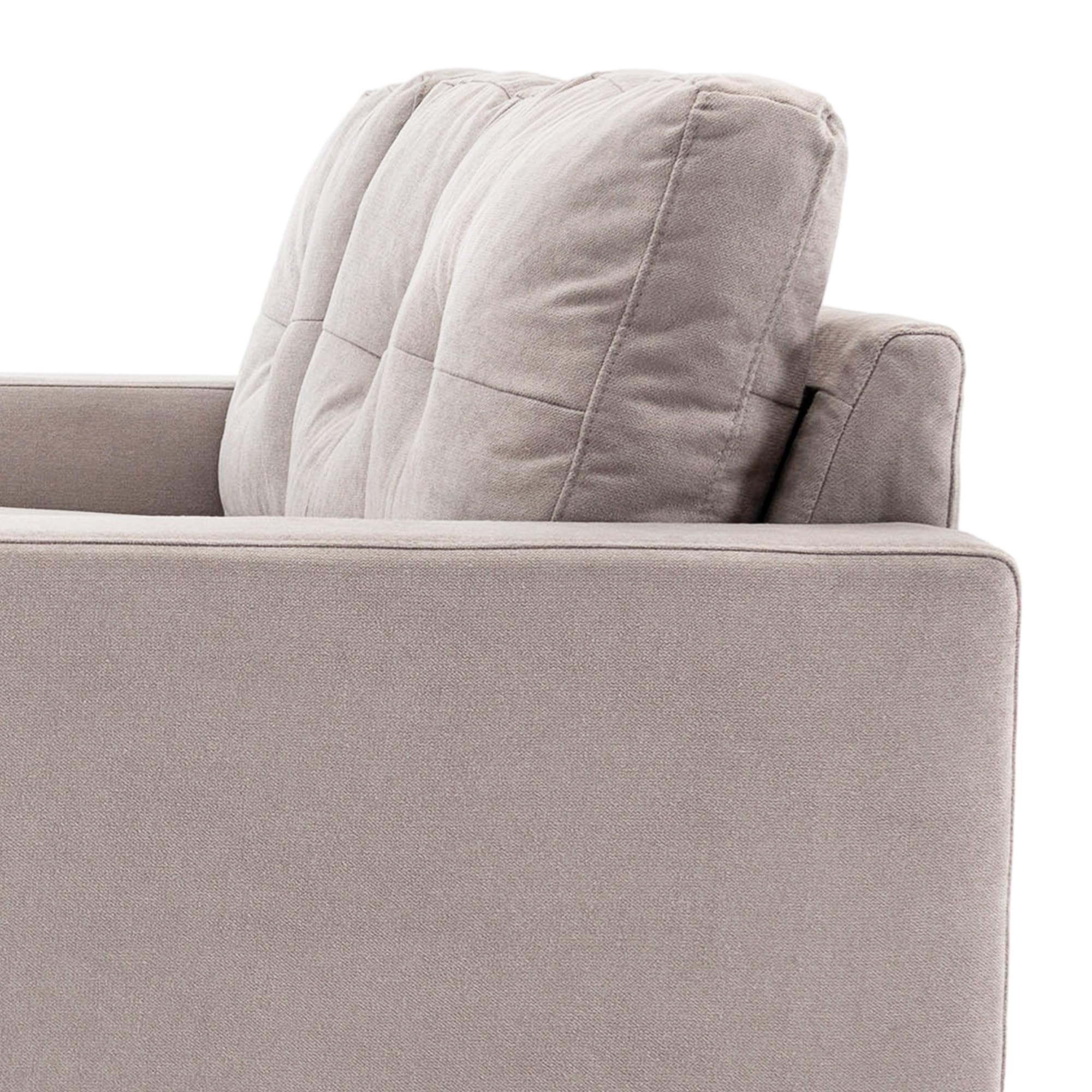 HOMCOM Canapé d'angle en Tissu de Lin, canapé 3 Places, Chaise Longue Reversible Gauche ou Droite, 193 cm, Design scandinave, pour Salon, Appartement, Petit Espace, Pieds en Bois Massif, Gris Clair