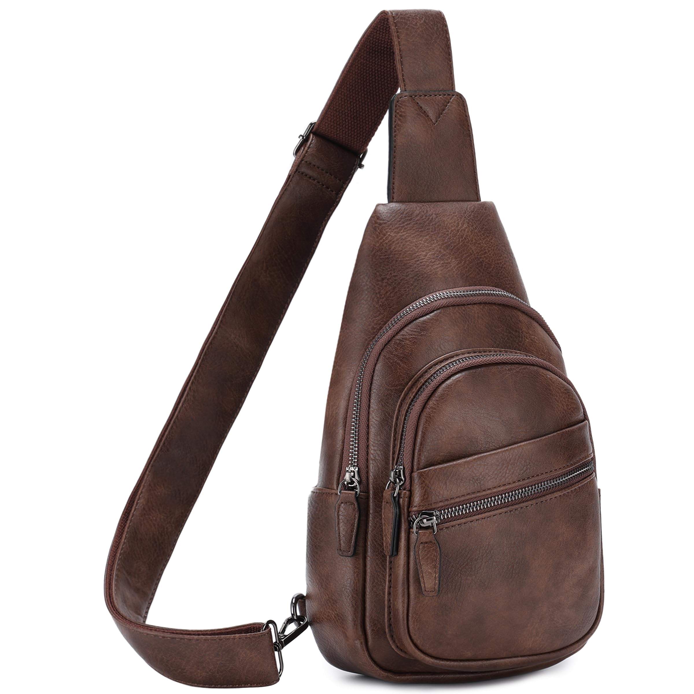 Sling Bag PU Leather Crossbody Backpack for Women Men Casual  display picture 3