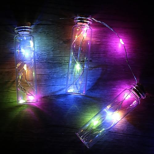 Miniatura 6 de MaxMau Botellas de vidrio pequeñas de 0.7 fl oz, pequeños frascos de vidrio, frascos con tapones de corcho, botellas de mensaje, botella de deseos